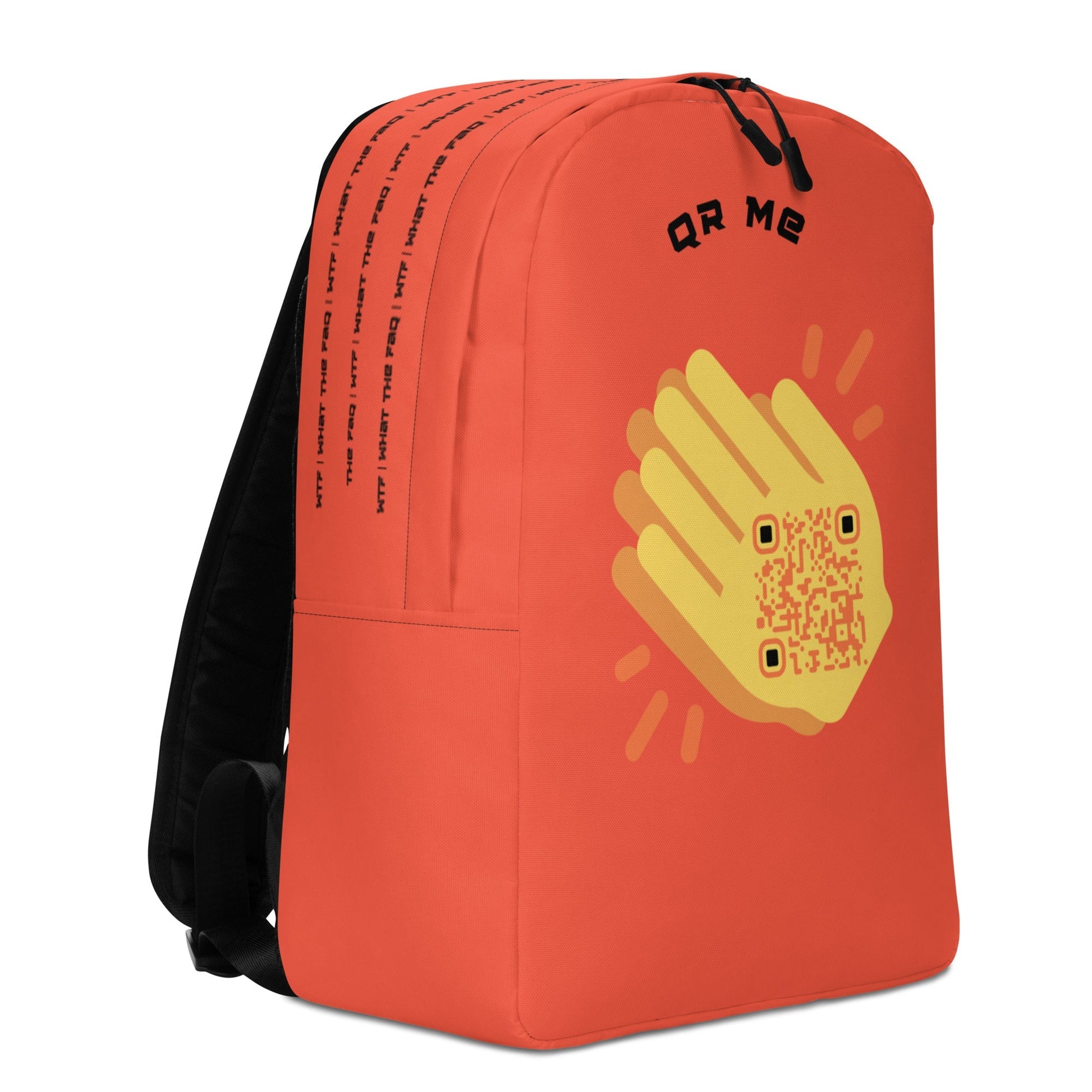 Wave Emoji Personalized QR Code Backpack