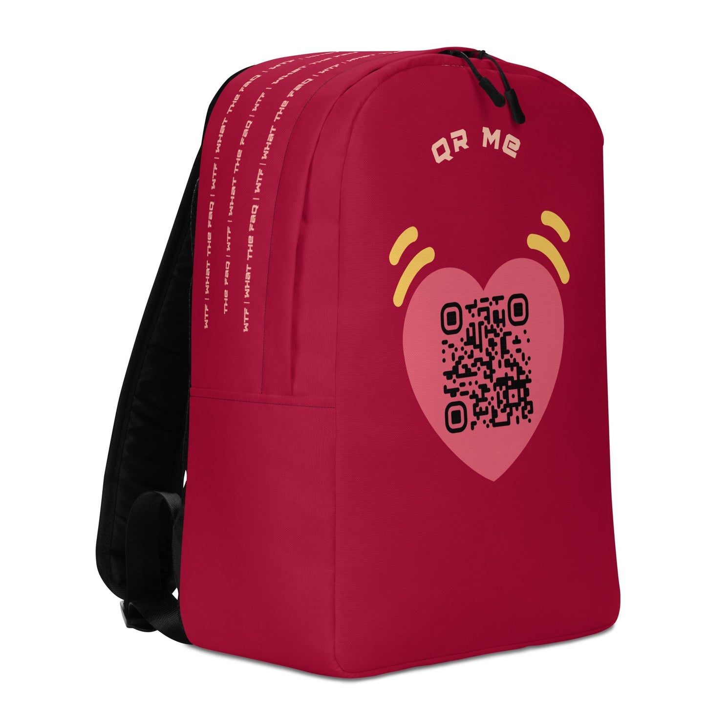 Pink Heart Emoji Personalized QR Code Backpack