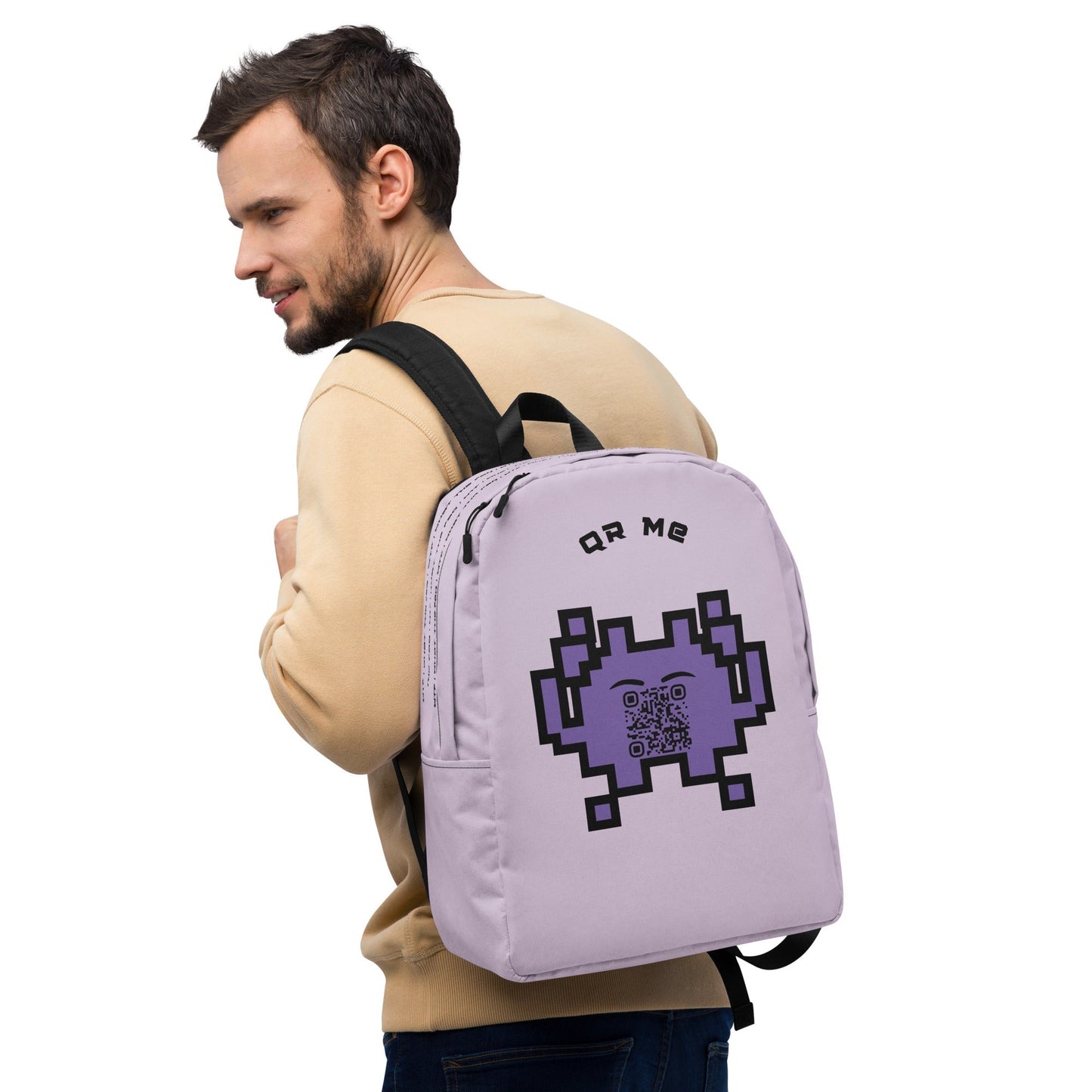 Alien Emoji Personalized QR Code Backpack