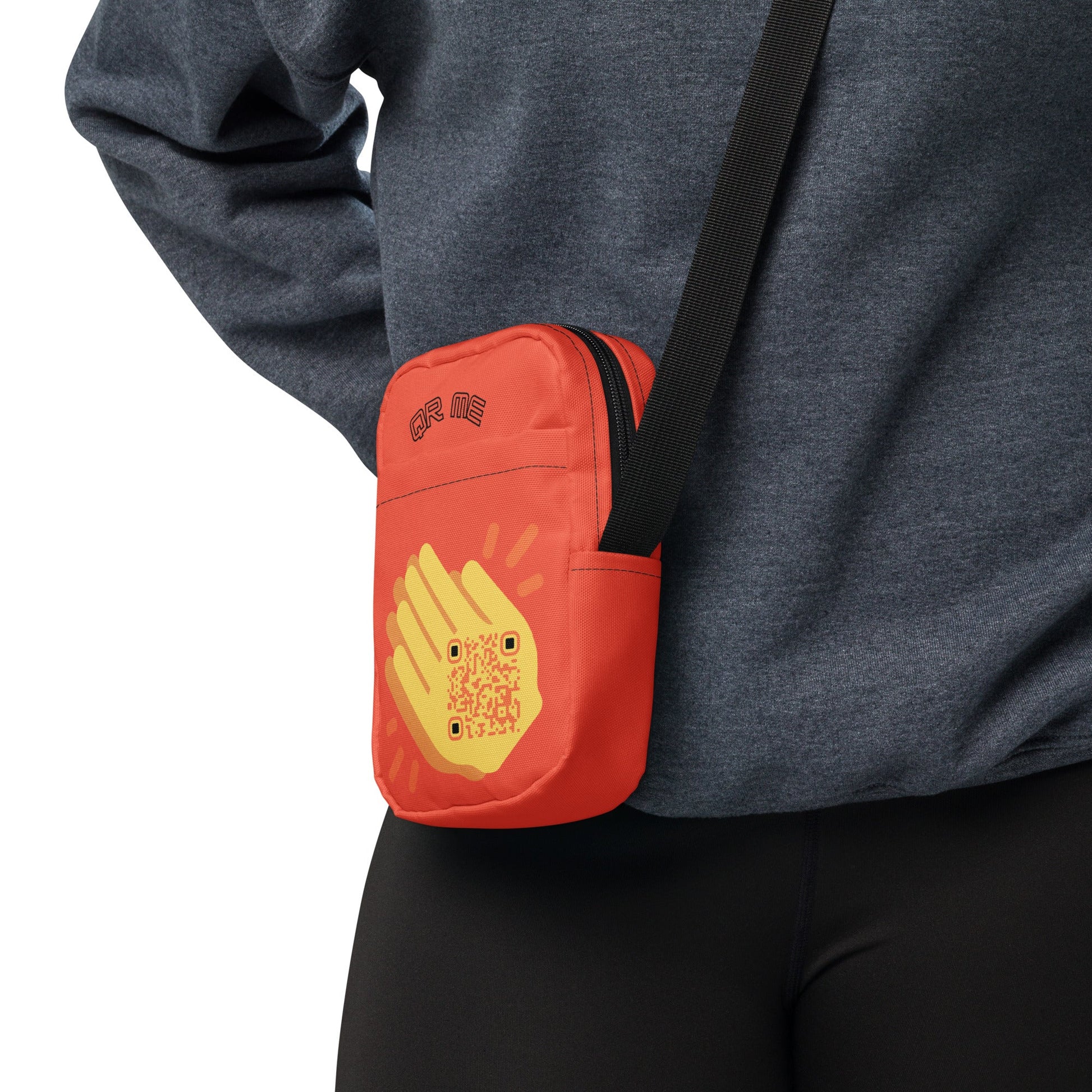 Wave Emoji Personalized QR Code crossbody bag