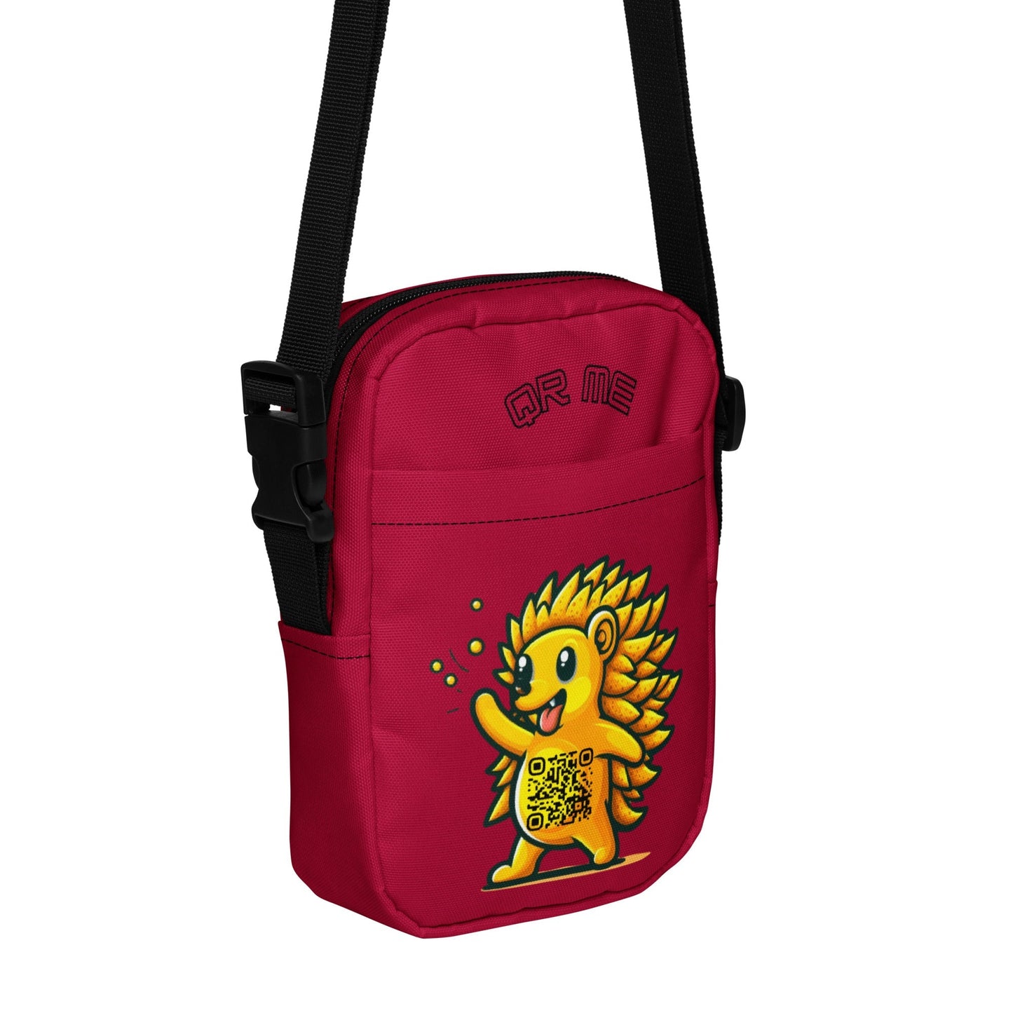 Hedgehog Emoji Personalized QR Code Crossbody Bag