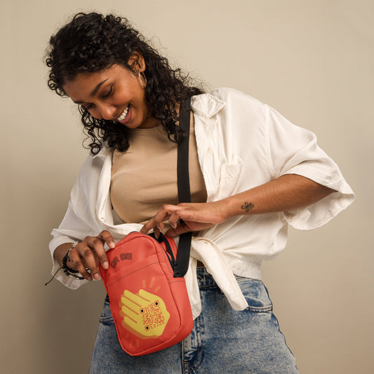 Wave Emoji Personalized QR Code crossbody bag