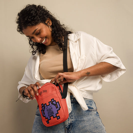 Alien Emoji Personalized QR Code crossbody bag