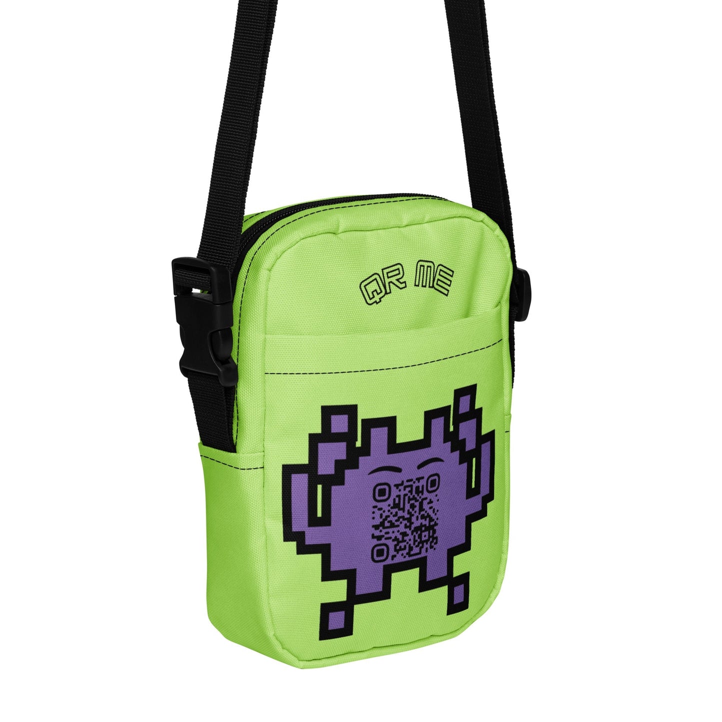 Alien Emoji Personalized QR Code crossbody bag