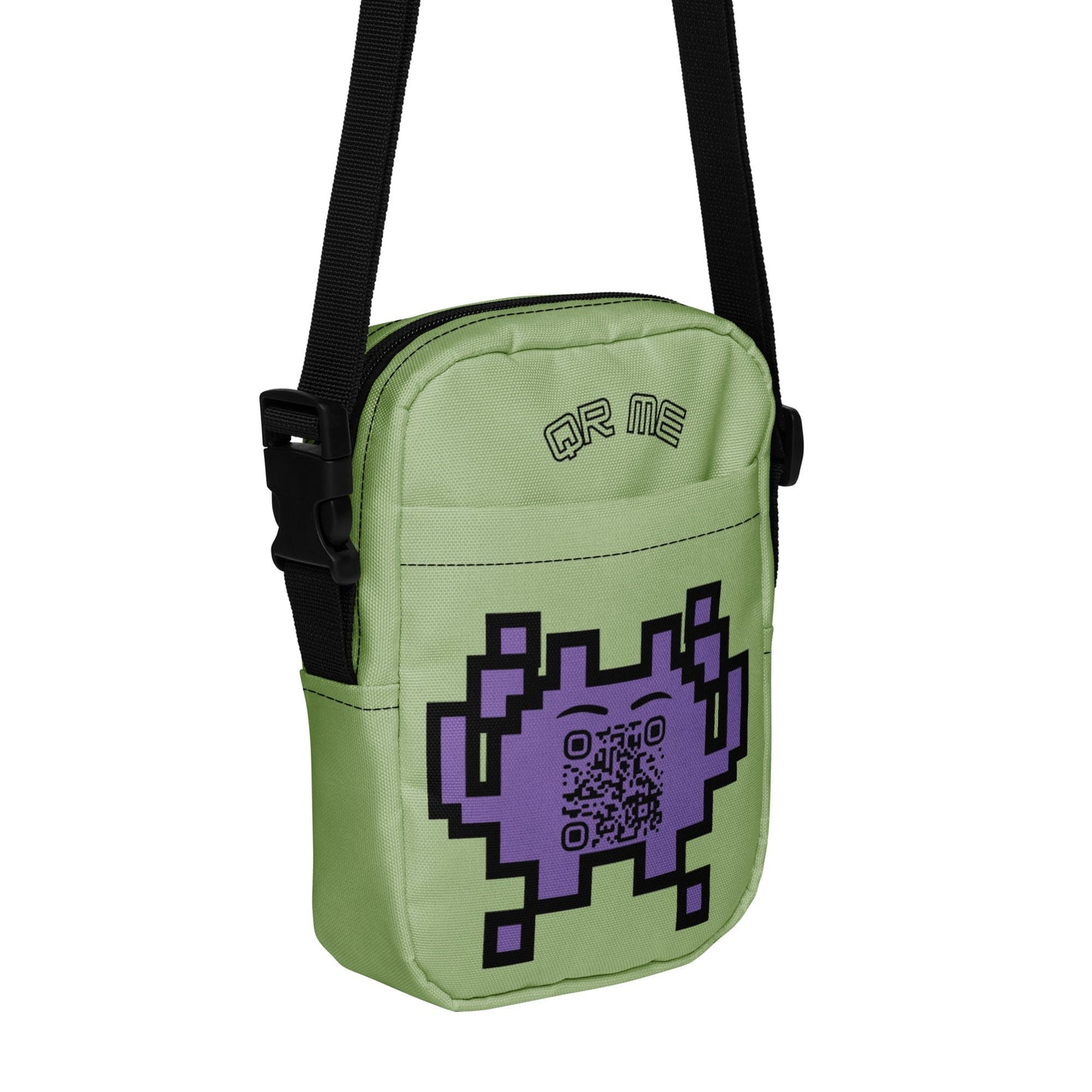 Alien Emoji Personalized QR Code crossbody bag
