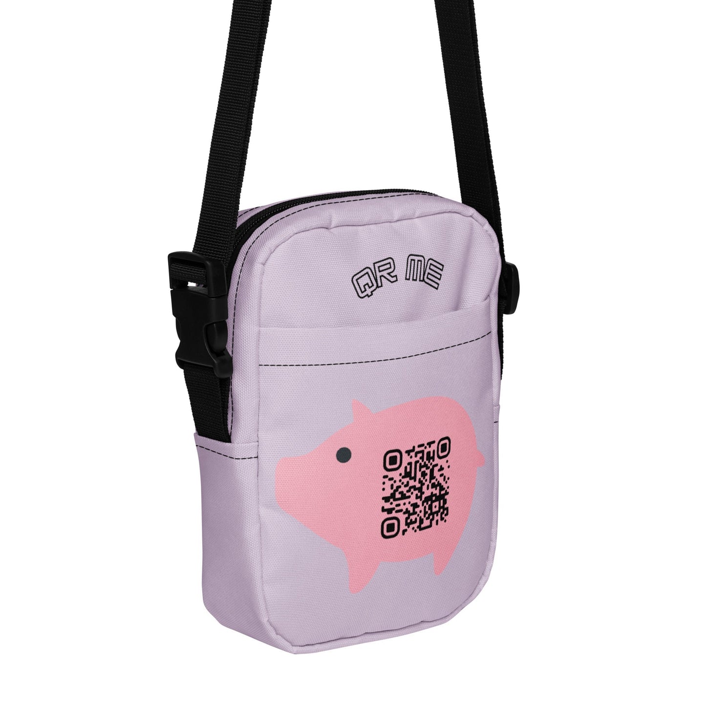 Cute Pig Emoji Personalized QR Code crossbody bag