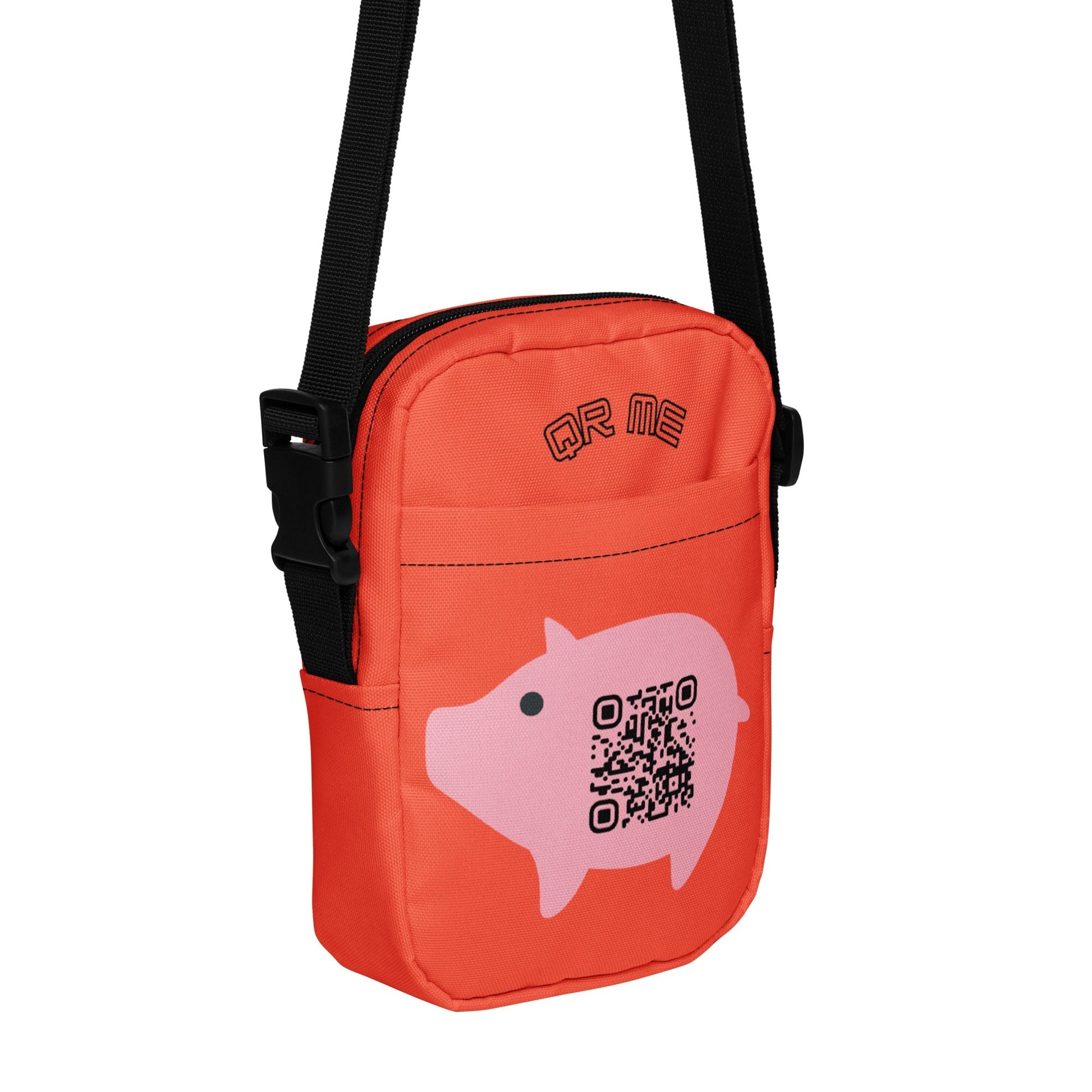 Cute Pig Emoji Personalized QR Code crossbody bag