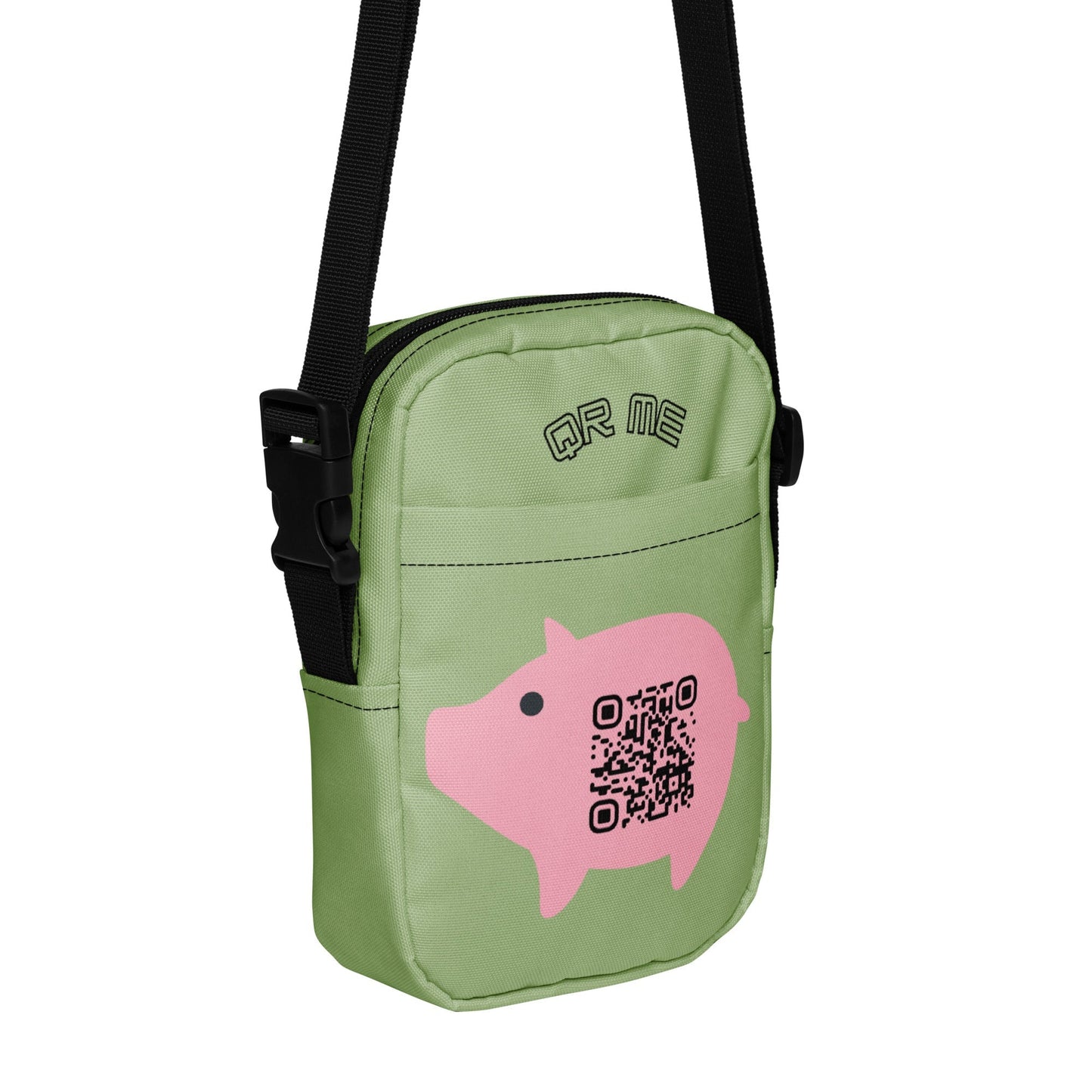 Cute Pig Emoji Personalized QR Code crossbody bag