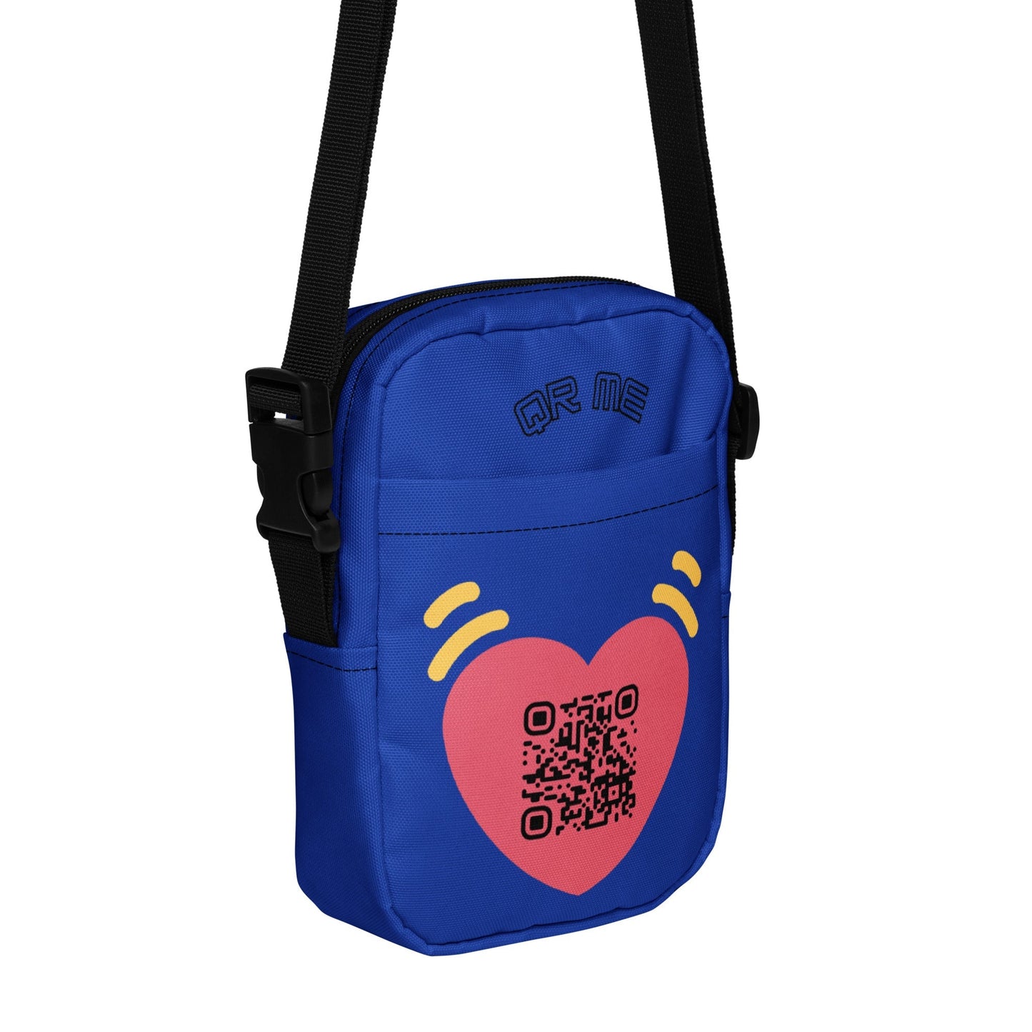 Pink Heart Emoji Personalized QR Code crossbody bag