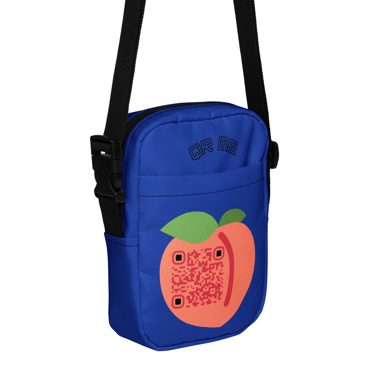 Peach Emoji Personalized QR Code crossbody bag