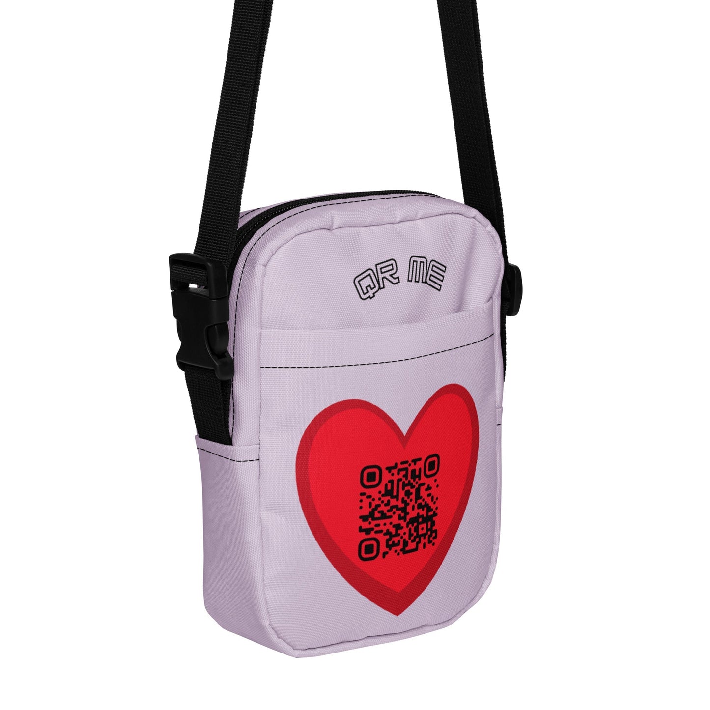 Red Heart Emoji Personalized QR Code crossbody bag