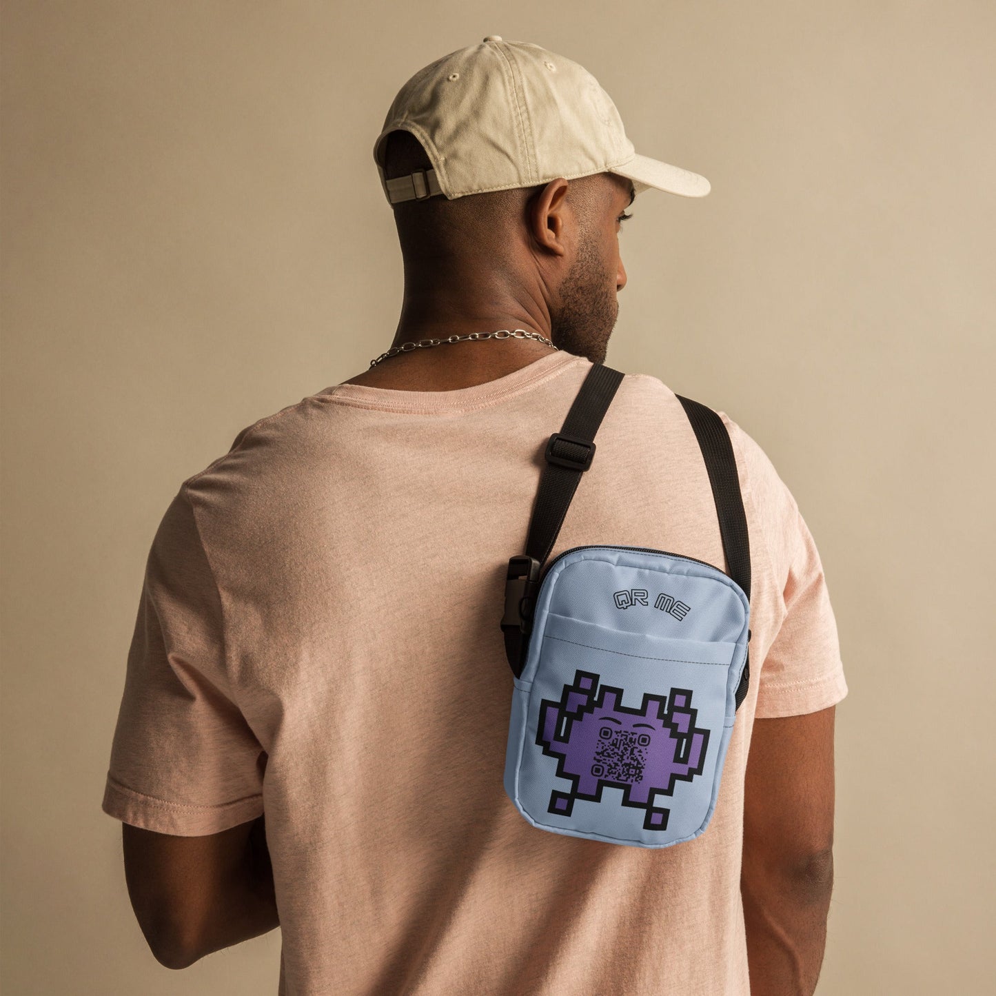 Alien Emoji Personalized QR Code crossbody bag