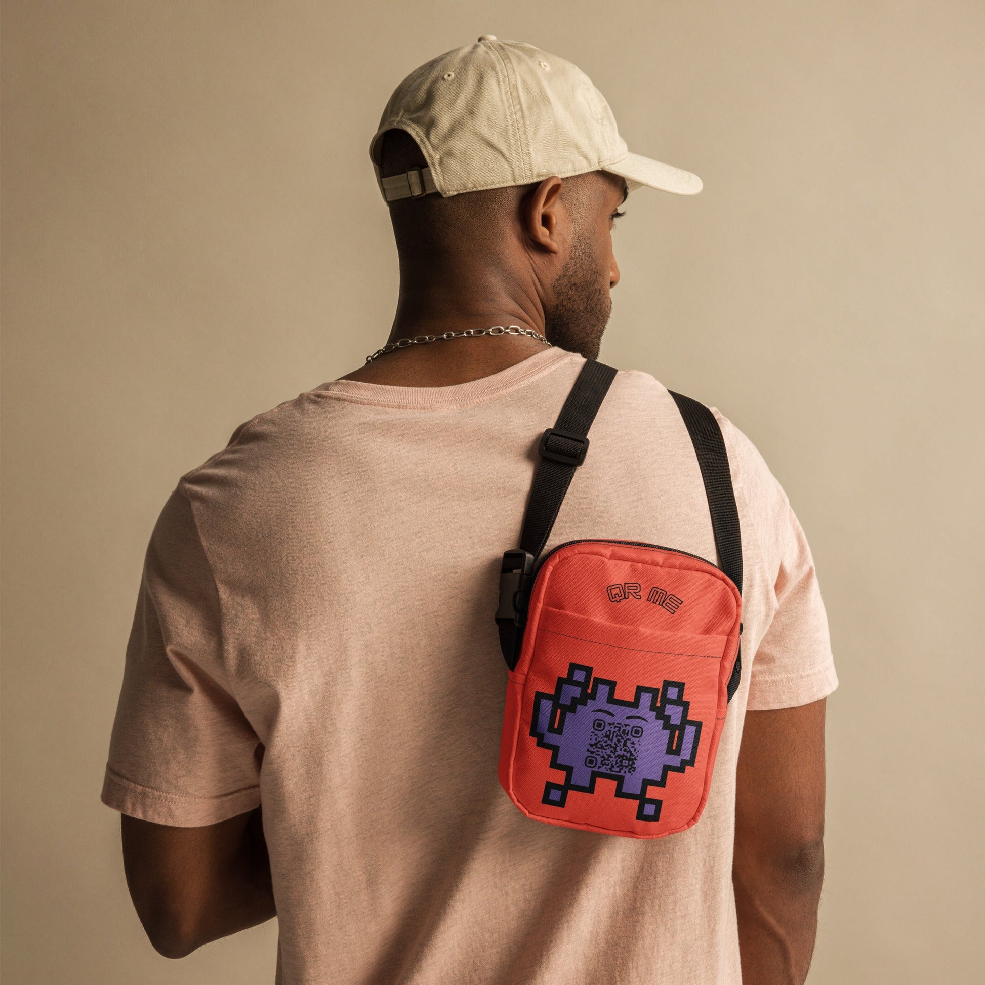 Alien Emoji Personalized QR Code crossbody bag