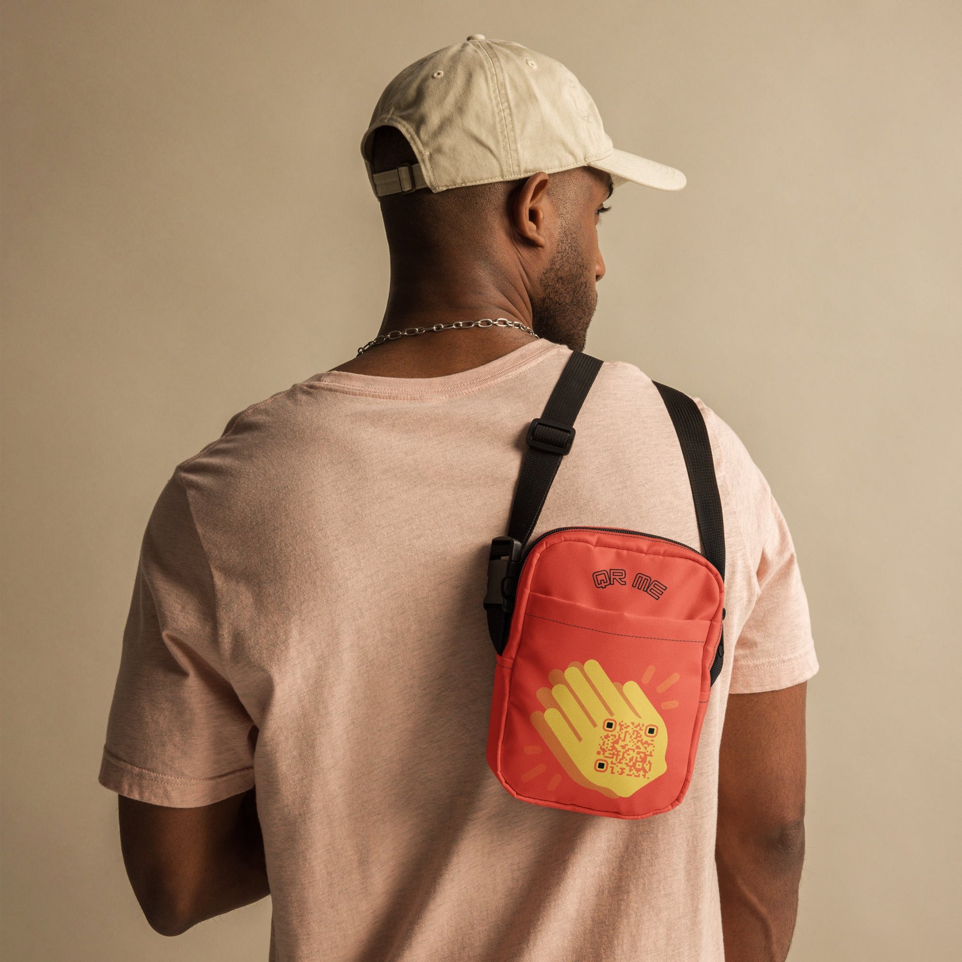 Wave Emoji Personalized QR Code crossbody bag