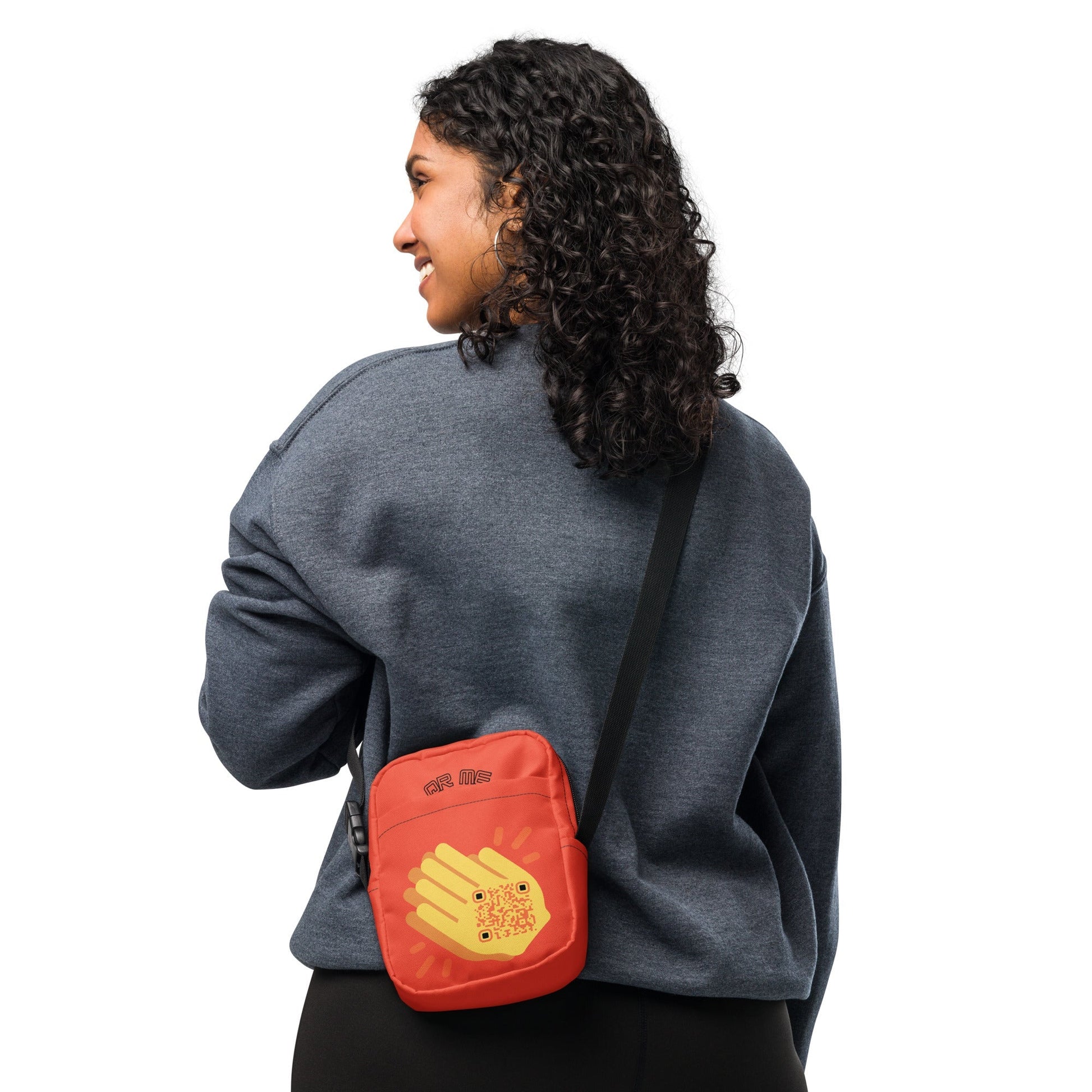 Wave Emoji Personalized QR Code crossbody bag