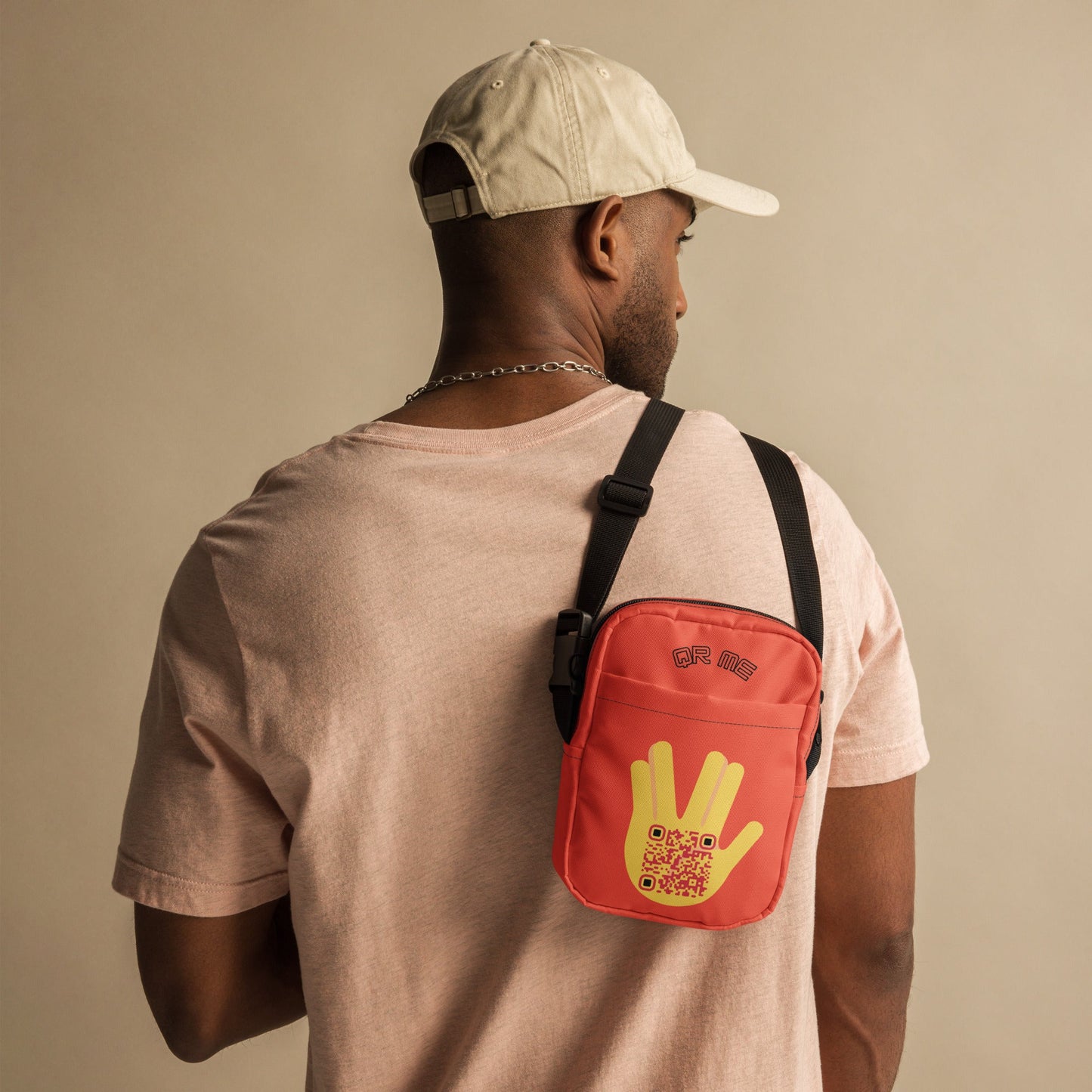 Vulcan Wave Emoji Personalized QR Code crossbody bag