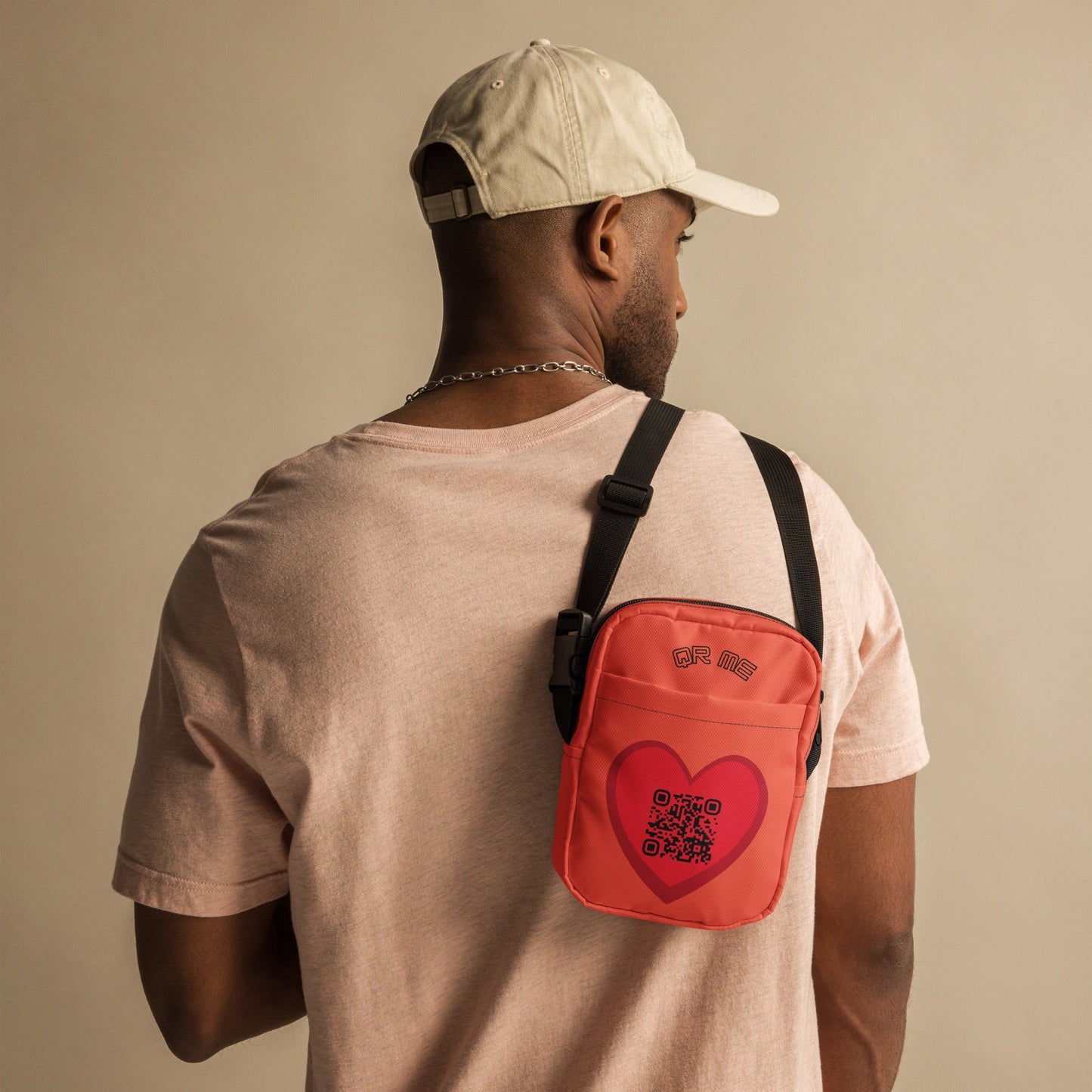 Red Heart Emoji Personalized QR Code crossbody bag