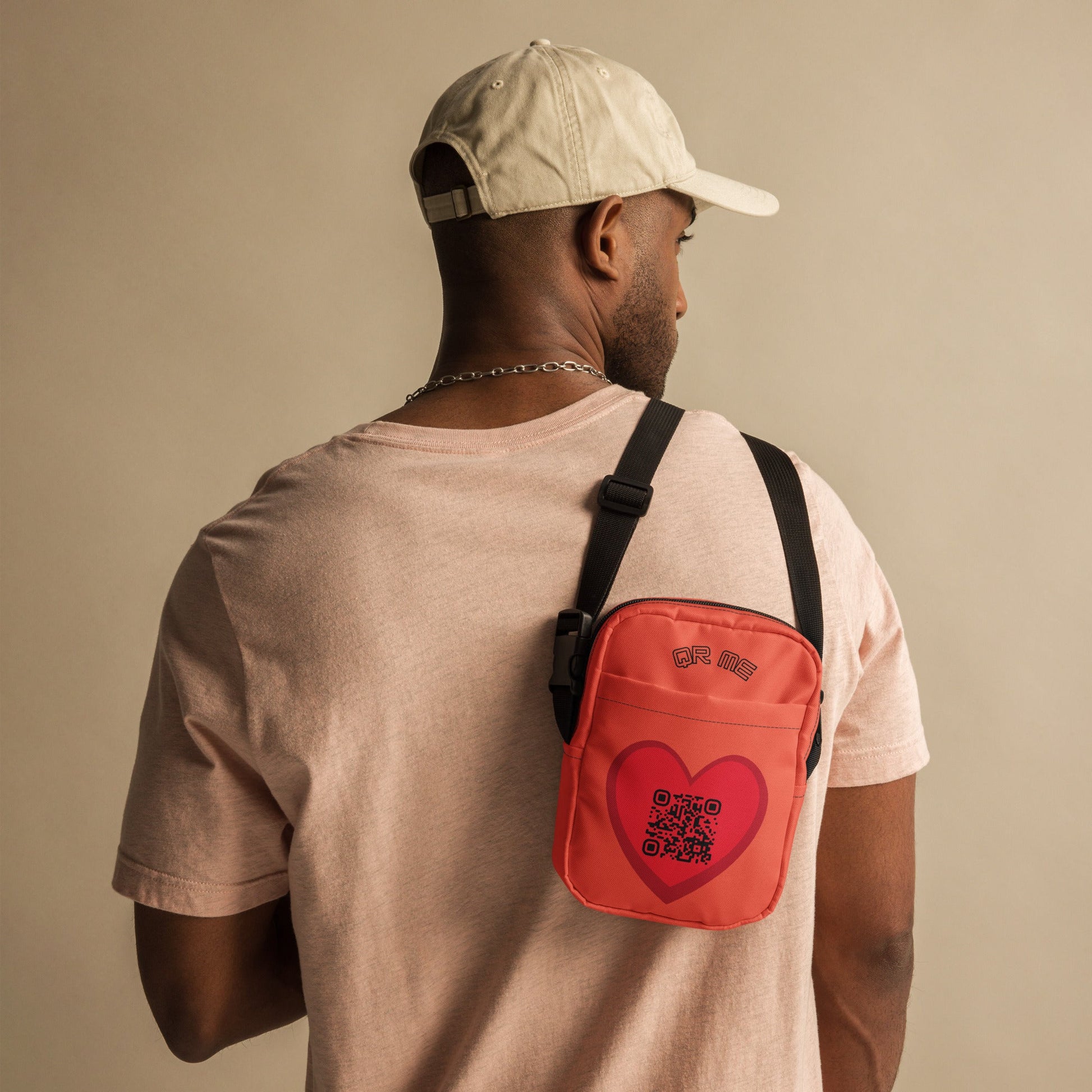 Red Heart Emoji Personalized QR Code crossbody bag