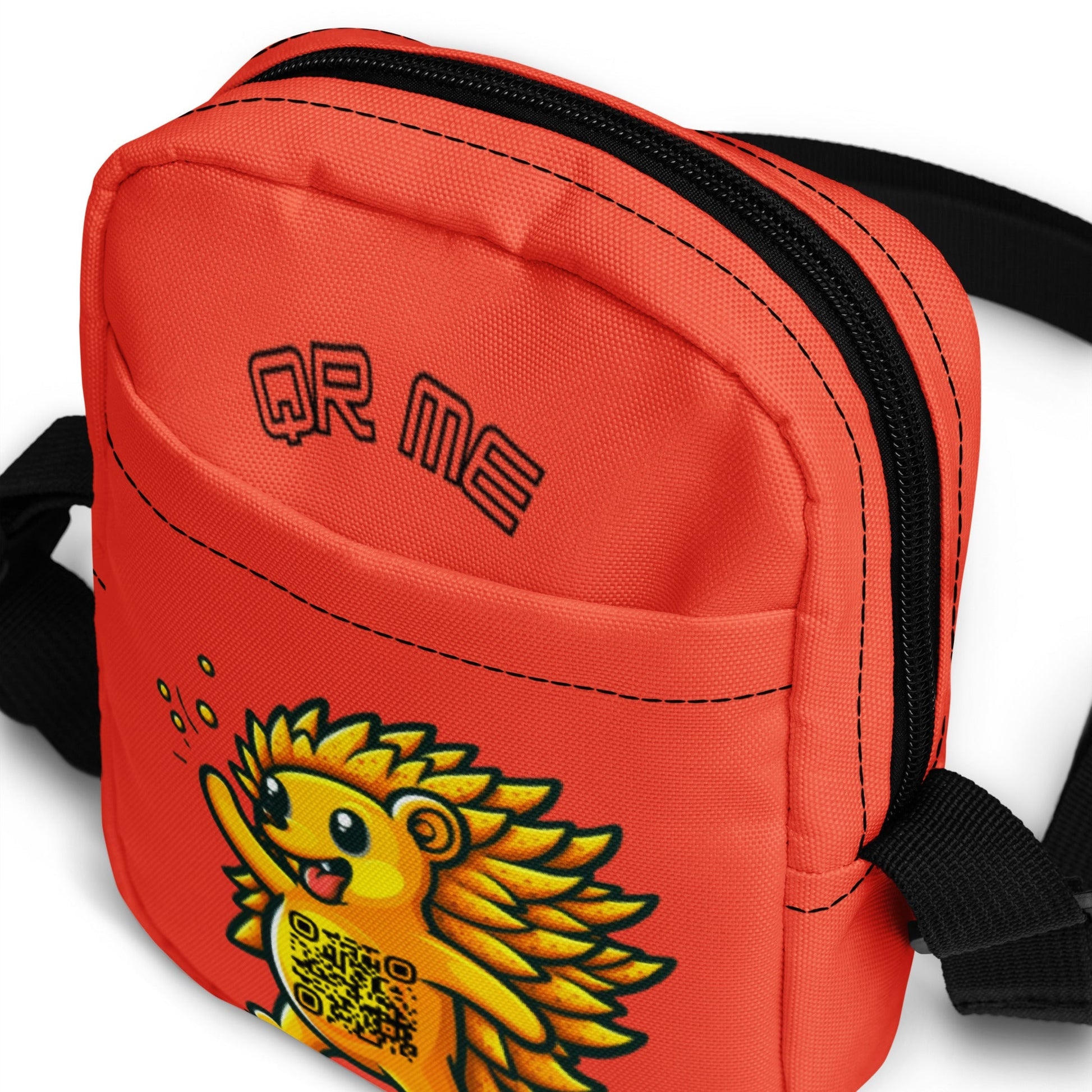 Hedgehog Emoji Personalized QR Code Crossbody Bag