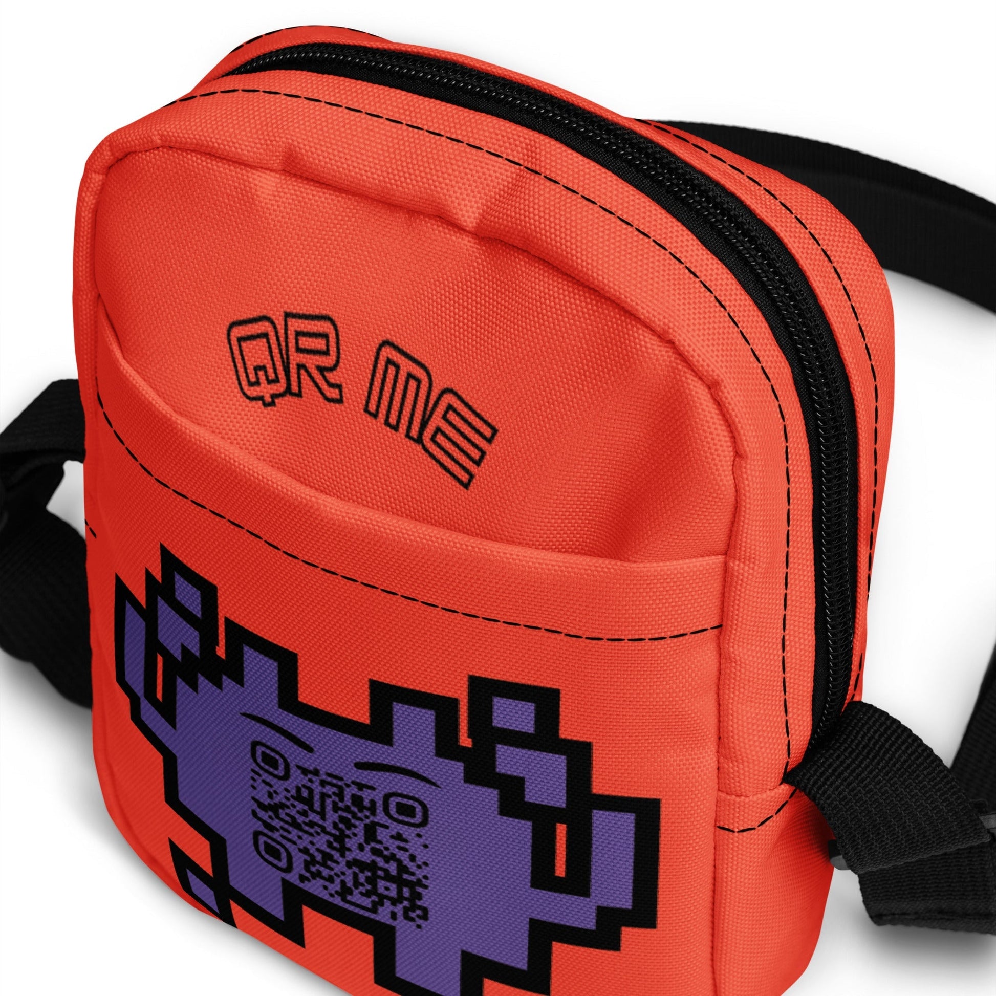 Alien Emoji Personalized QR Code crossbody bag