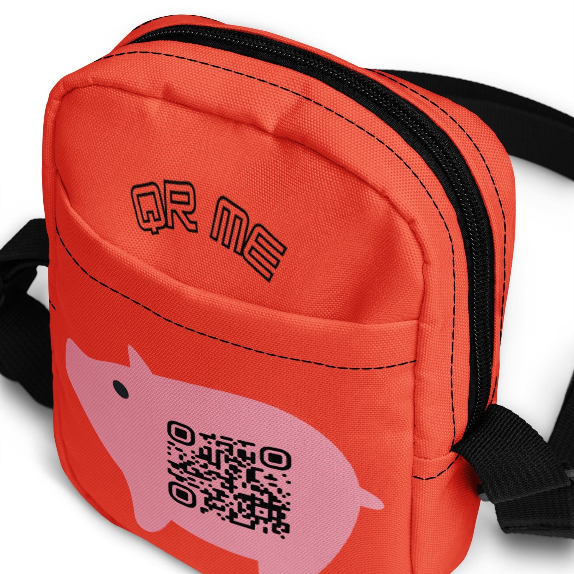 Cute Pig Emoji Personalized QR Code crossbody bag
