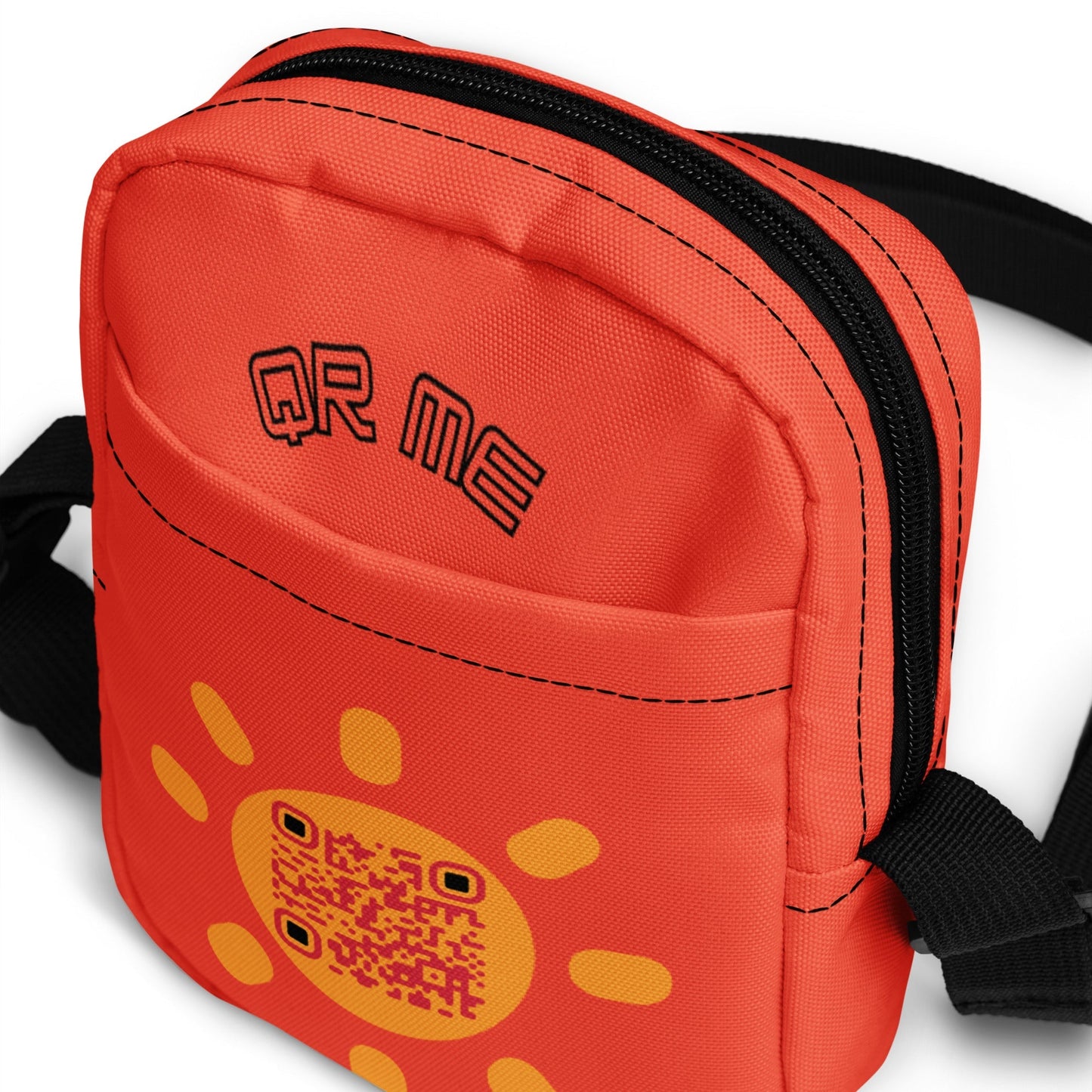 Sunshine Emoji Personalized QR Code crossbody bag