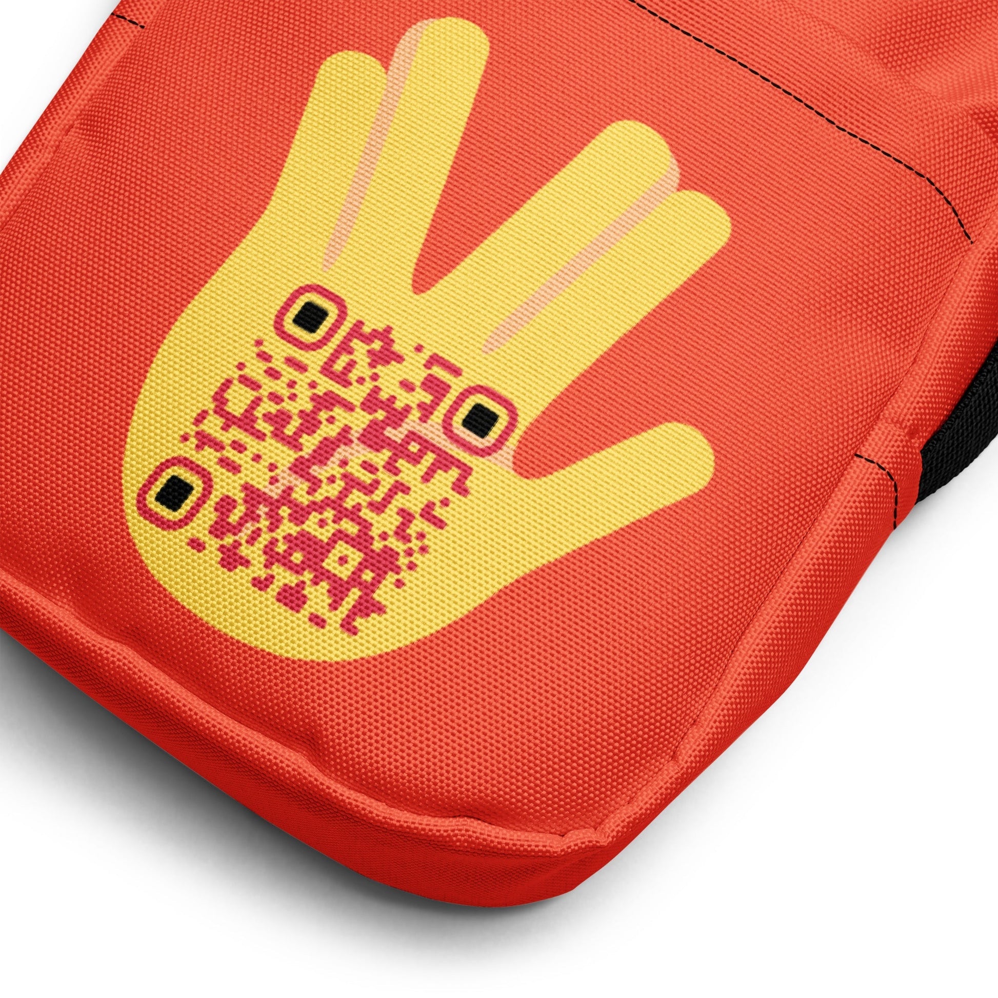 Vulcan Wave Emoji Personalized QR Code crossbody bag