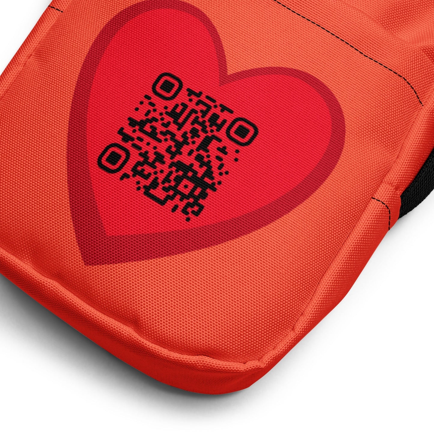 Red Heart Emoji Personalized QR Code crossbody bag