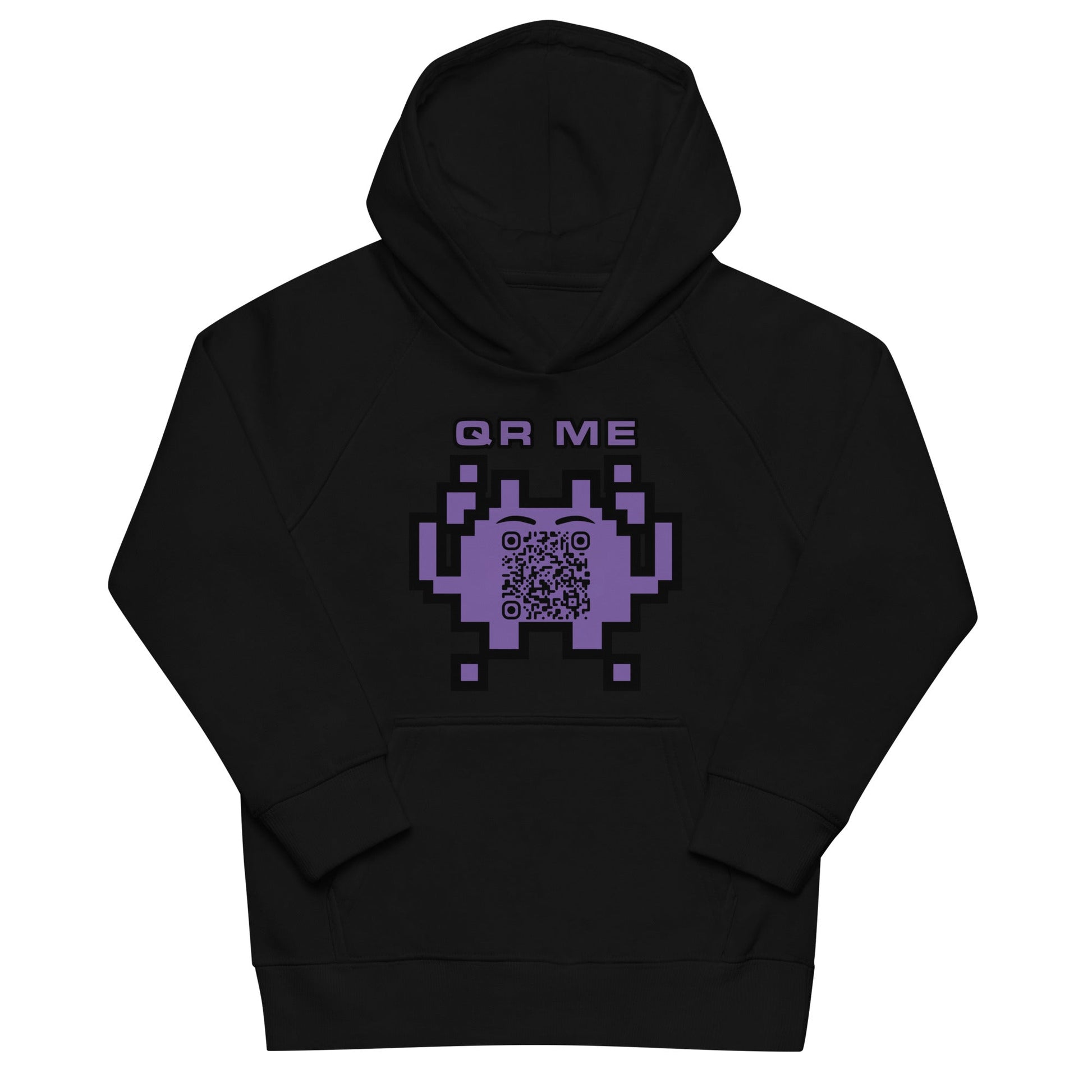Fun Alien Emoji QR Code Kids eco hoodie