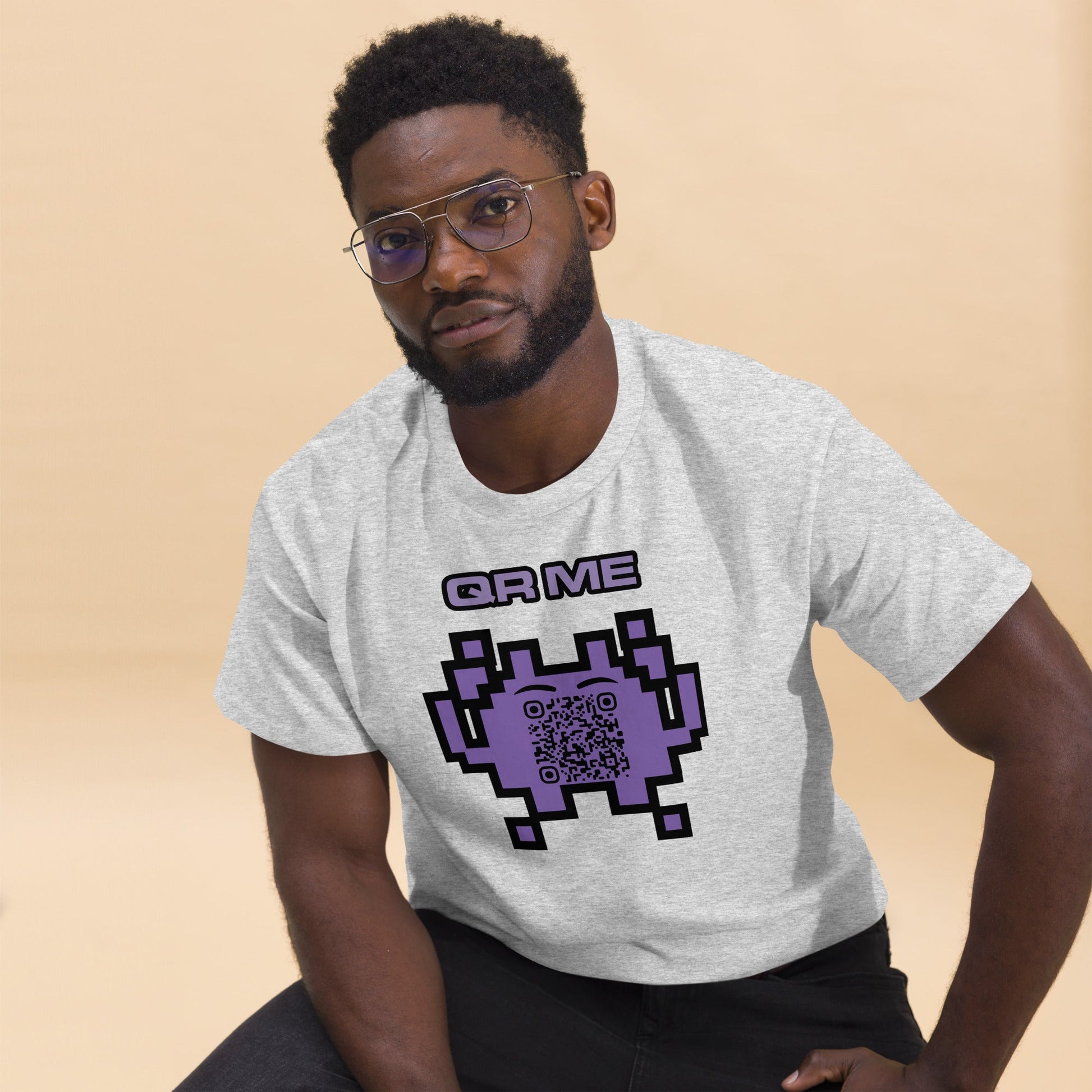 Alien Emoji Personalized QR Code Unisex T-Shirt