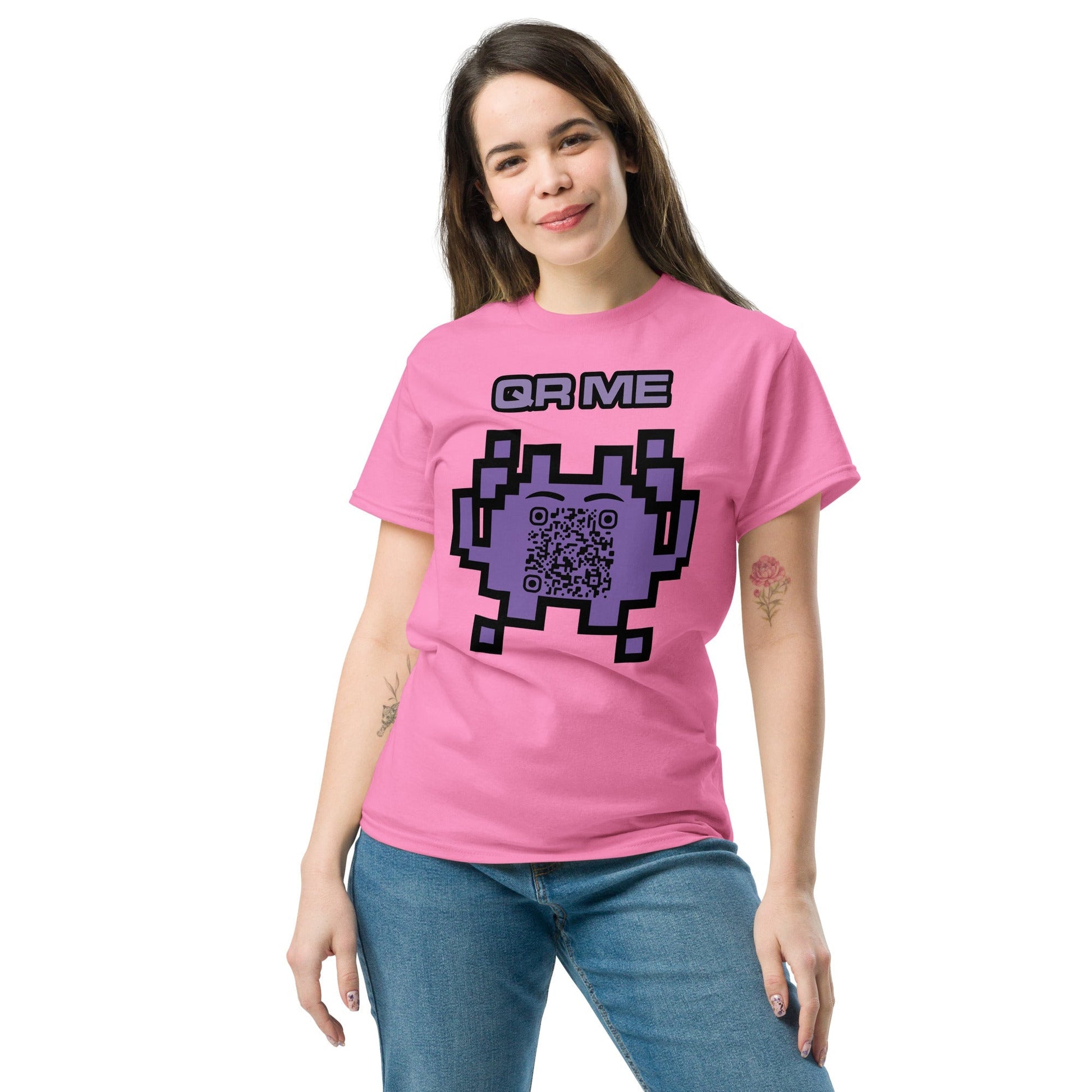 Alien Emoji Personalized QR Code Unisex T-Shirt
