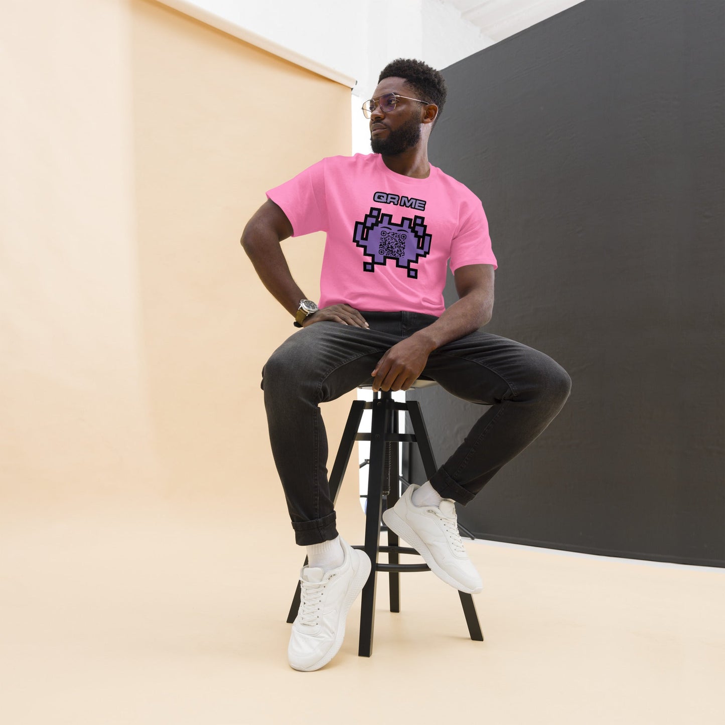 Alien Emoji Personalized QR Code Unisex T-Shirt