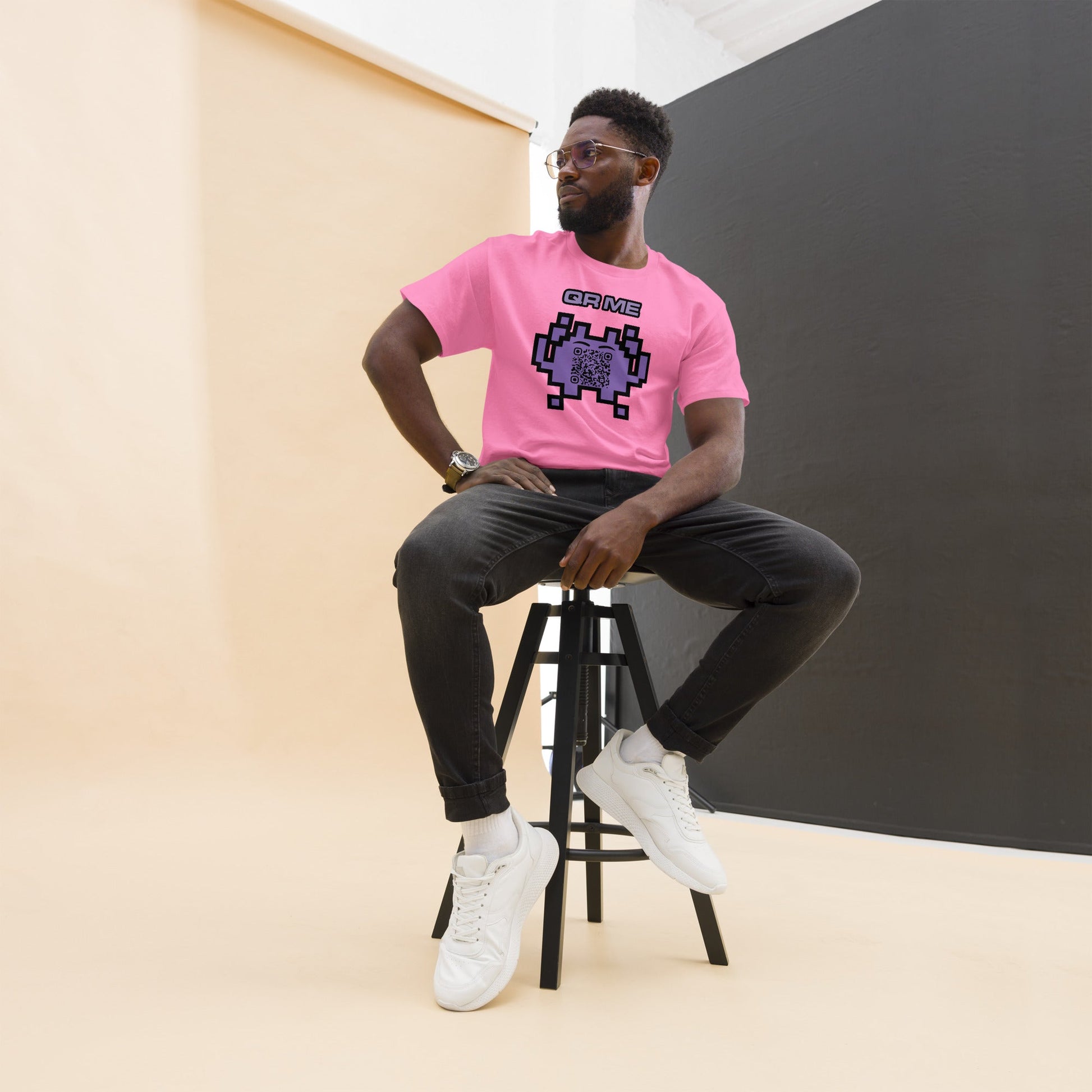 Alien Emoji Personalized QR Code Unisex T-Shirt