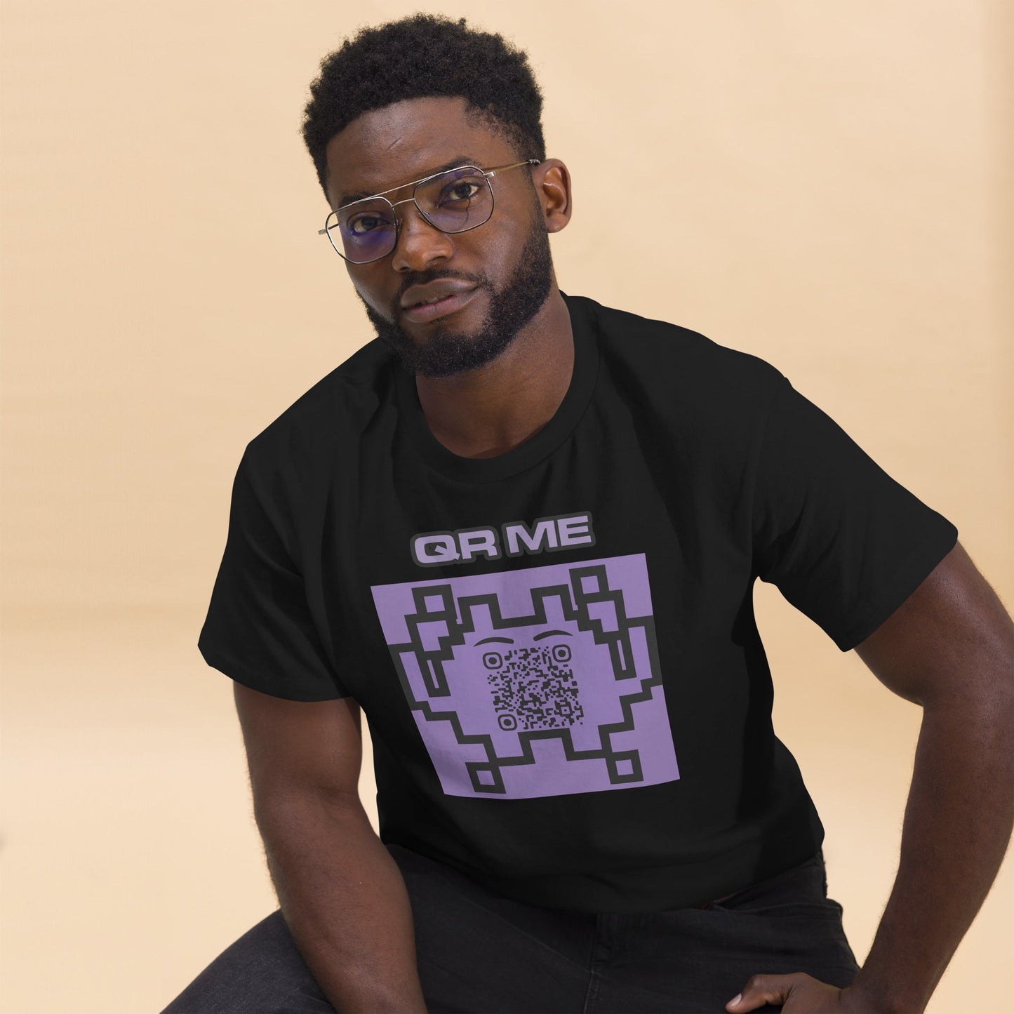 Alien Emoji Personalized QR Code Unisex T-Shirt