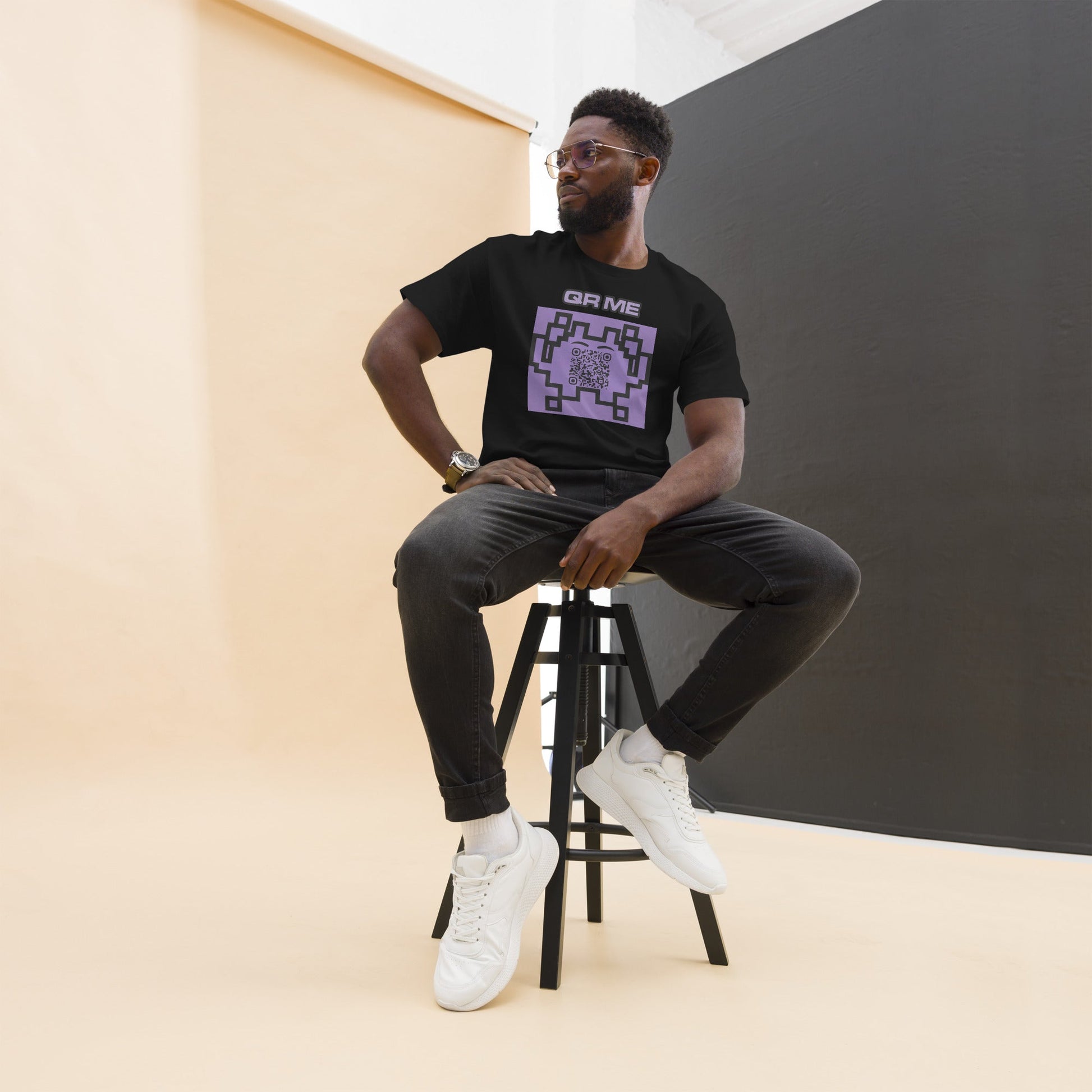 Alien Emoji Personalized QR Code Unisex T-Shirt