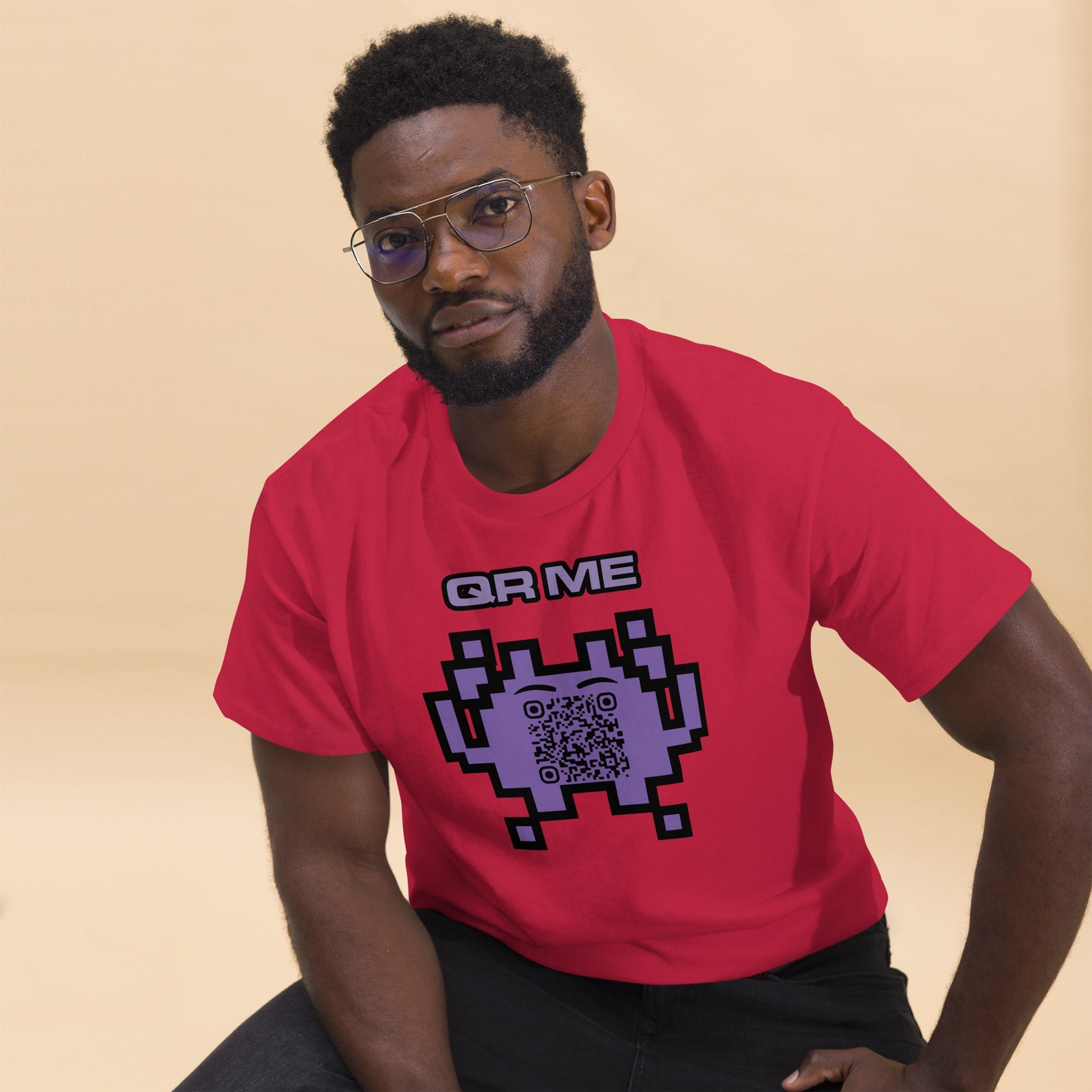 Alien Emoji Personalized QR Code Unisex T-Shirt