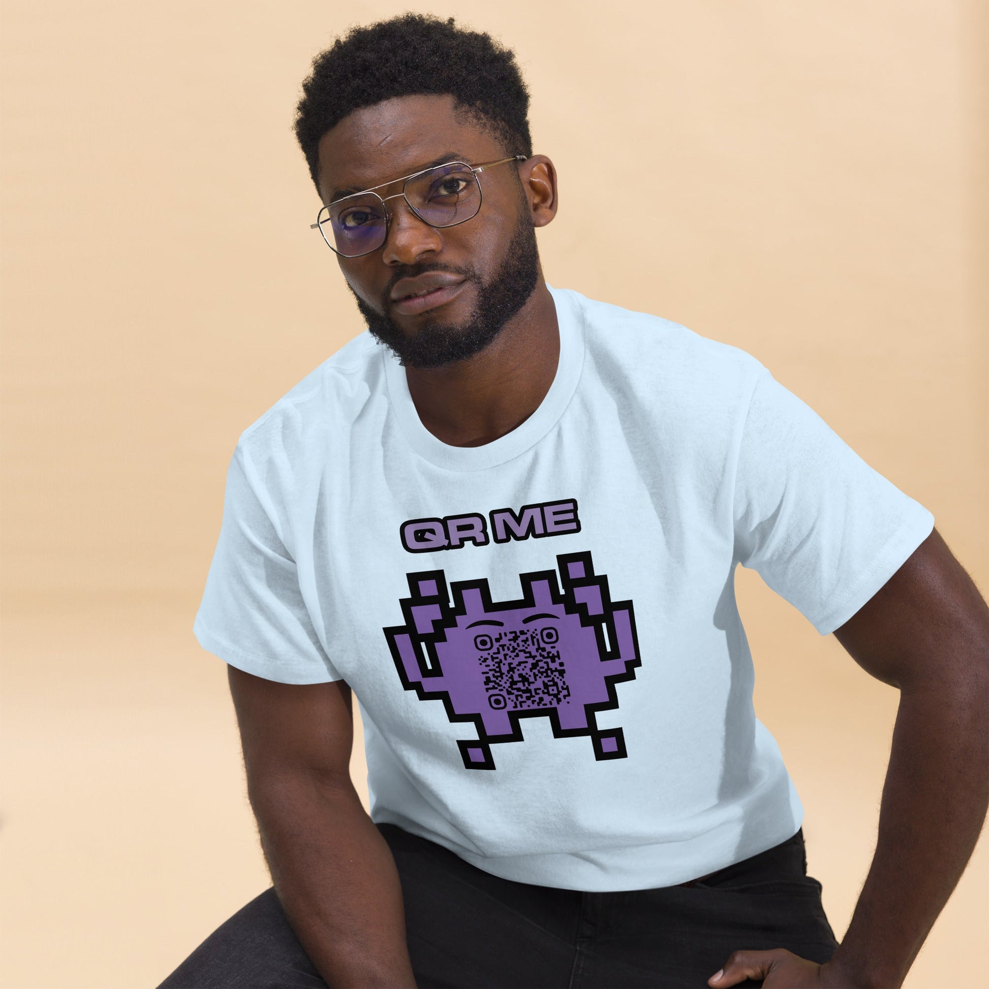 Alien Emoji Personalized QR Code Unisex T-Shirt