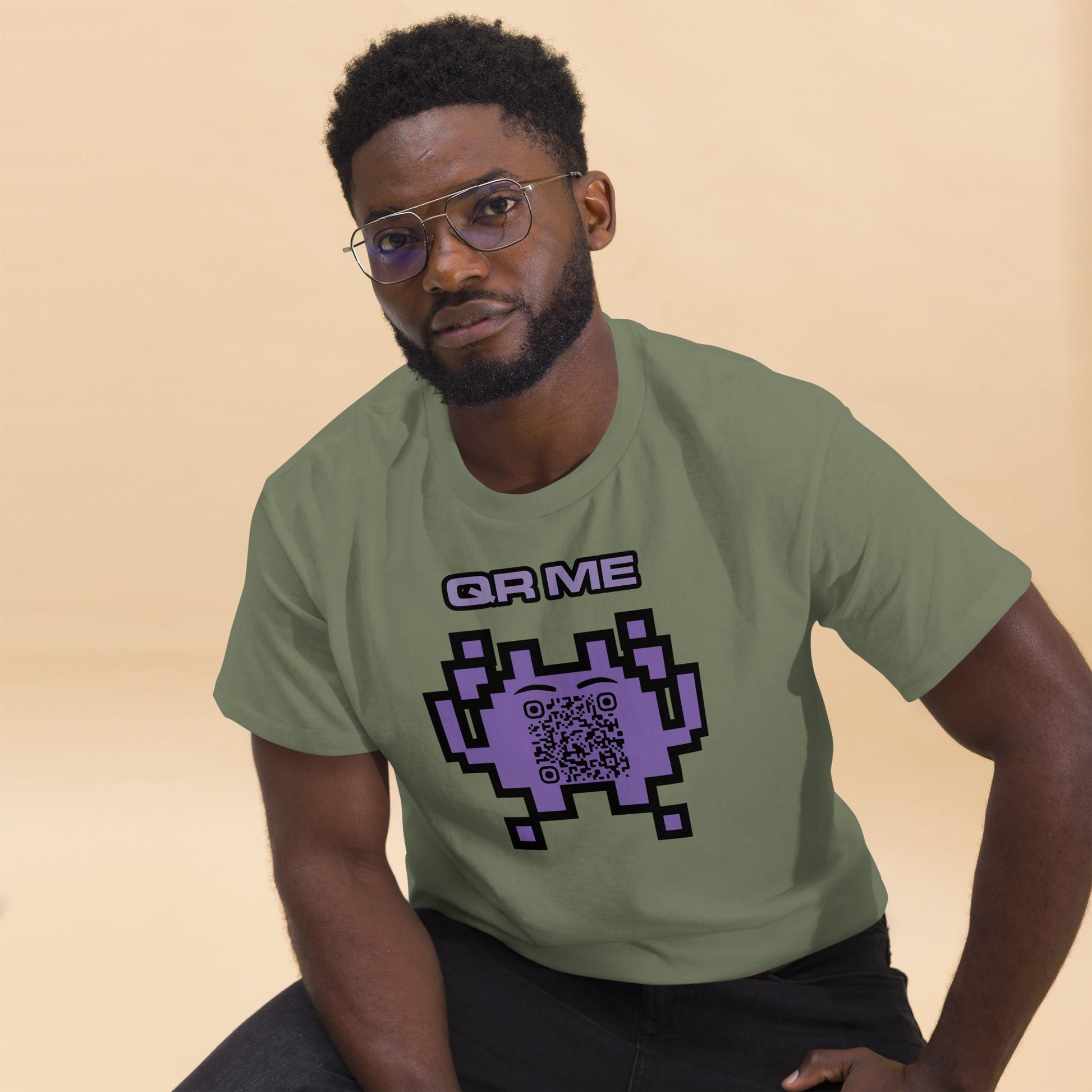 Alien Emoji Personalized QR Code Unisex T-Shirt