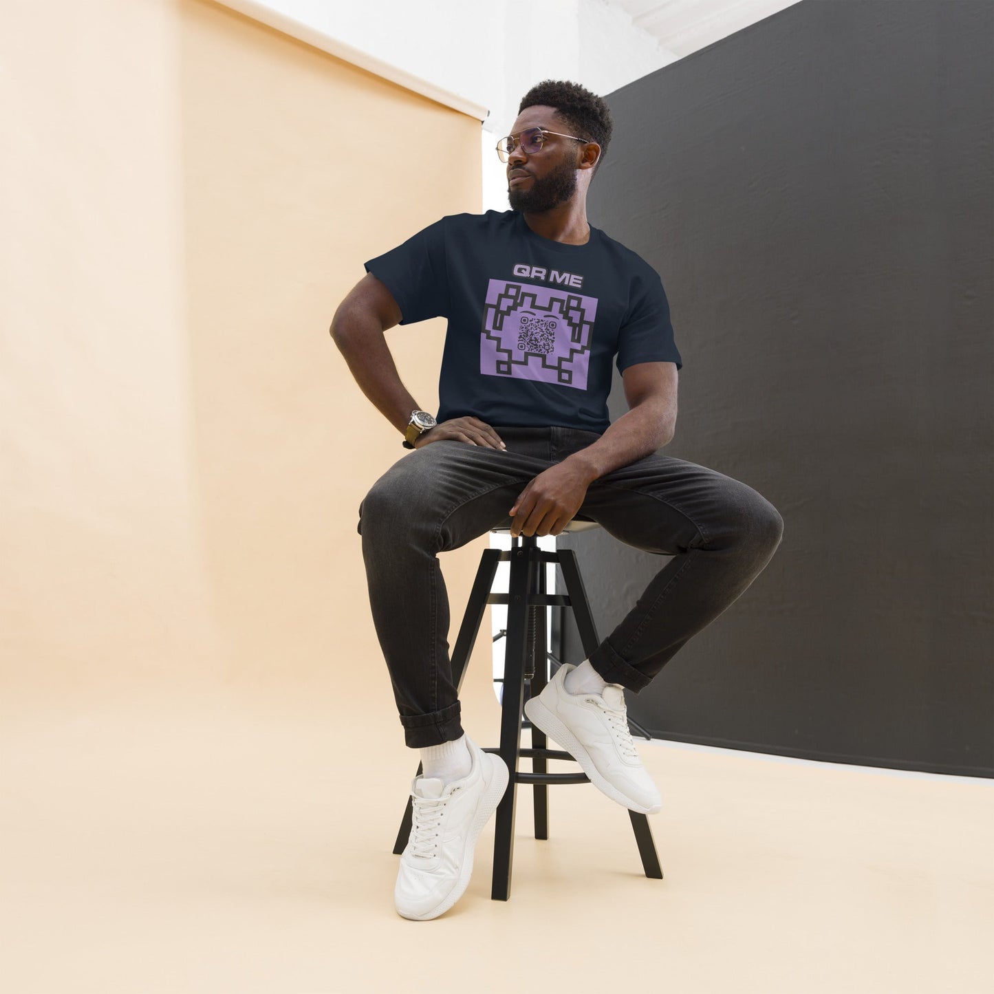 Alien Emoji Personalized QR Code Unisex T-Shirt