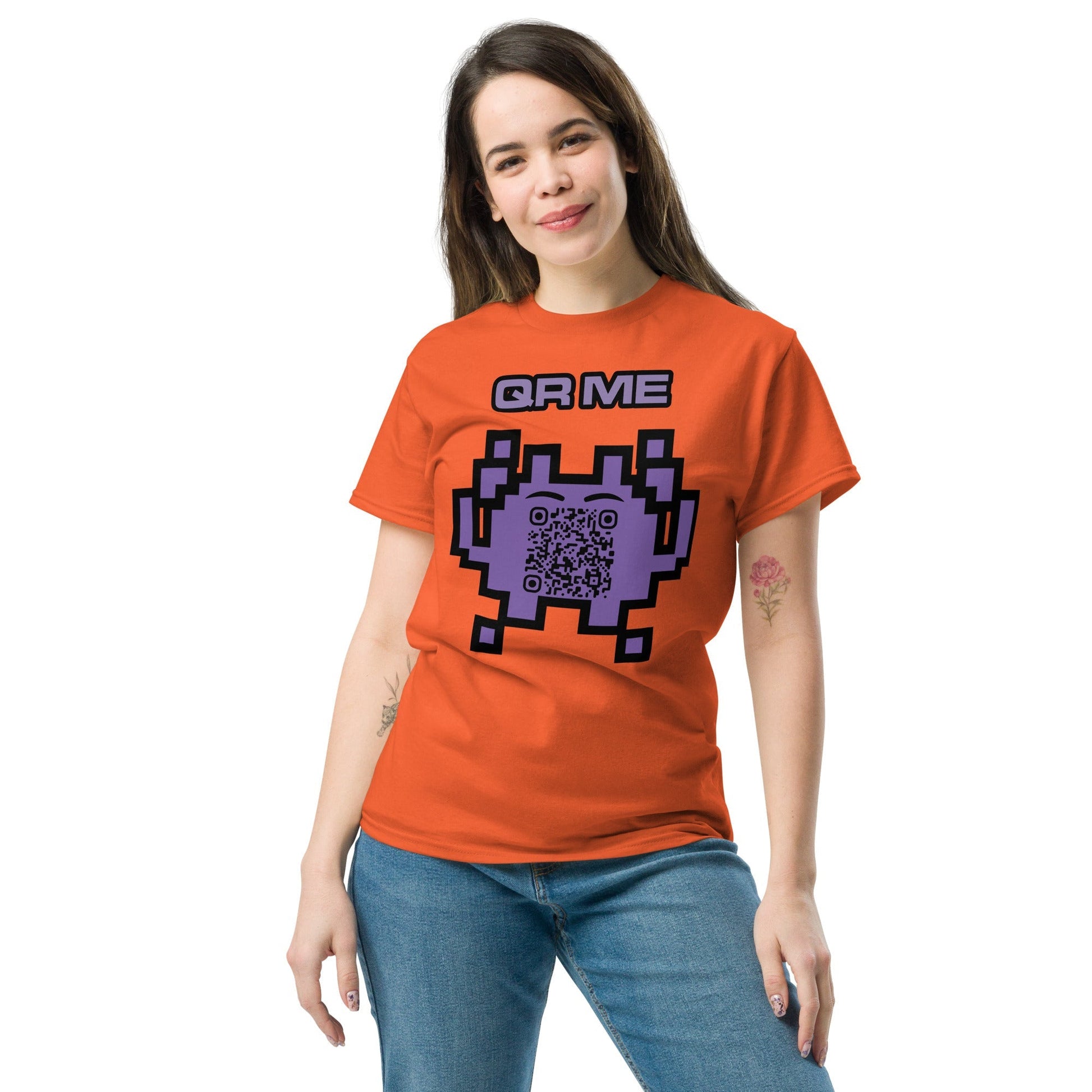 Alien Emoji Personalized QR Code Unisex T-Shirt
