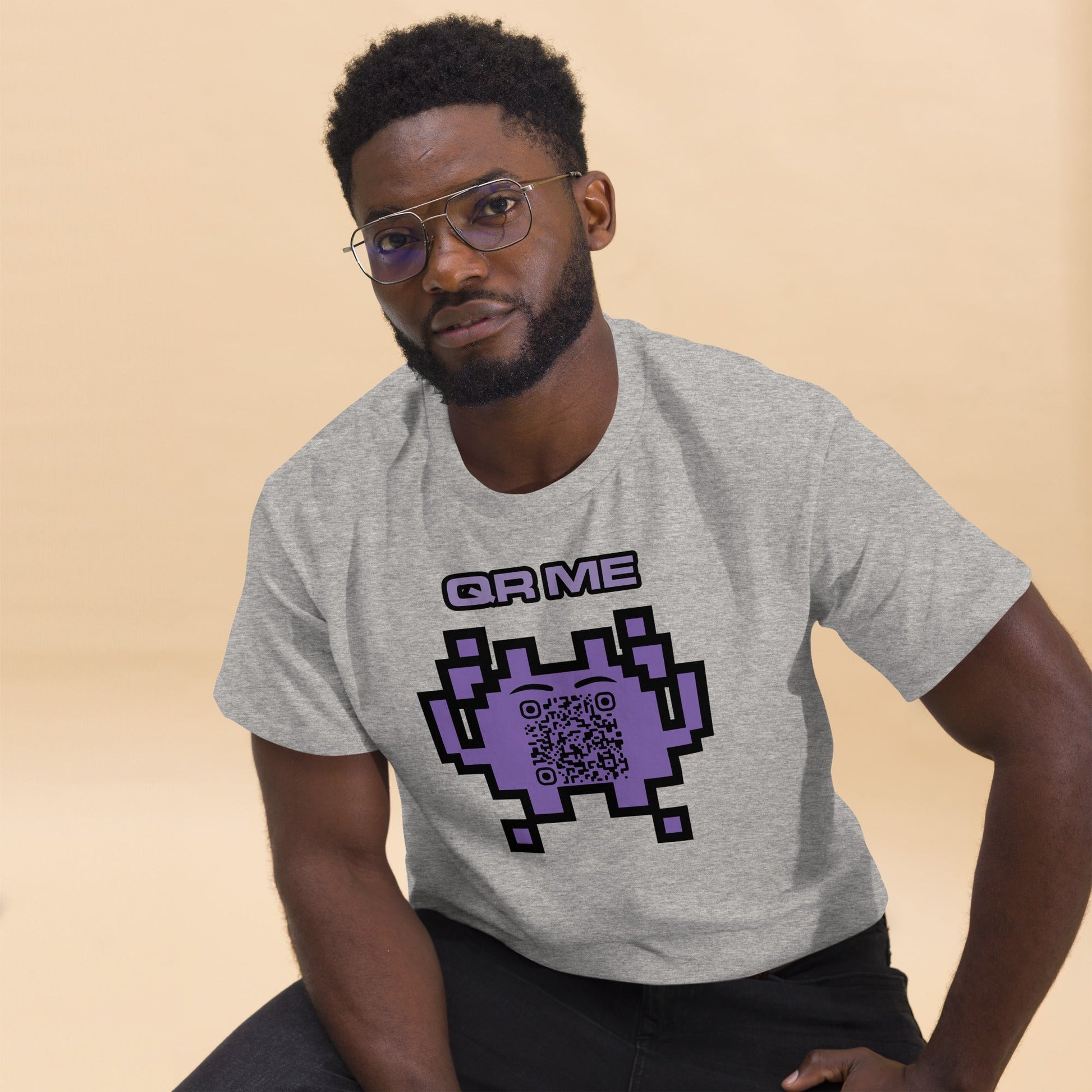 Alien Emoji Personalized QR Code Unisex T-Shirt