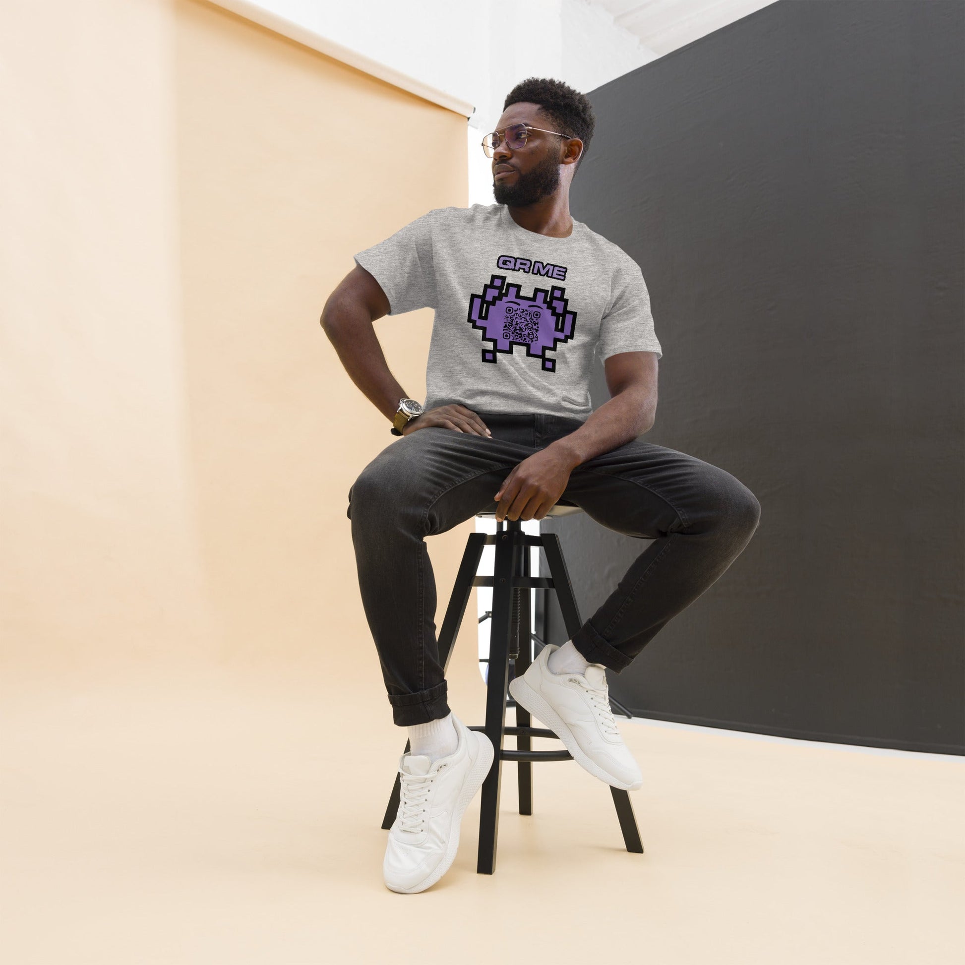 Alien Emoji Personalized QR Code Unisex T-Shirt