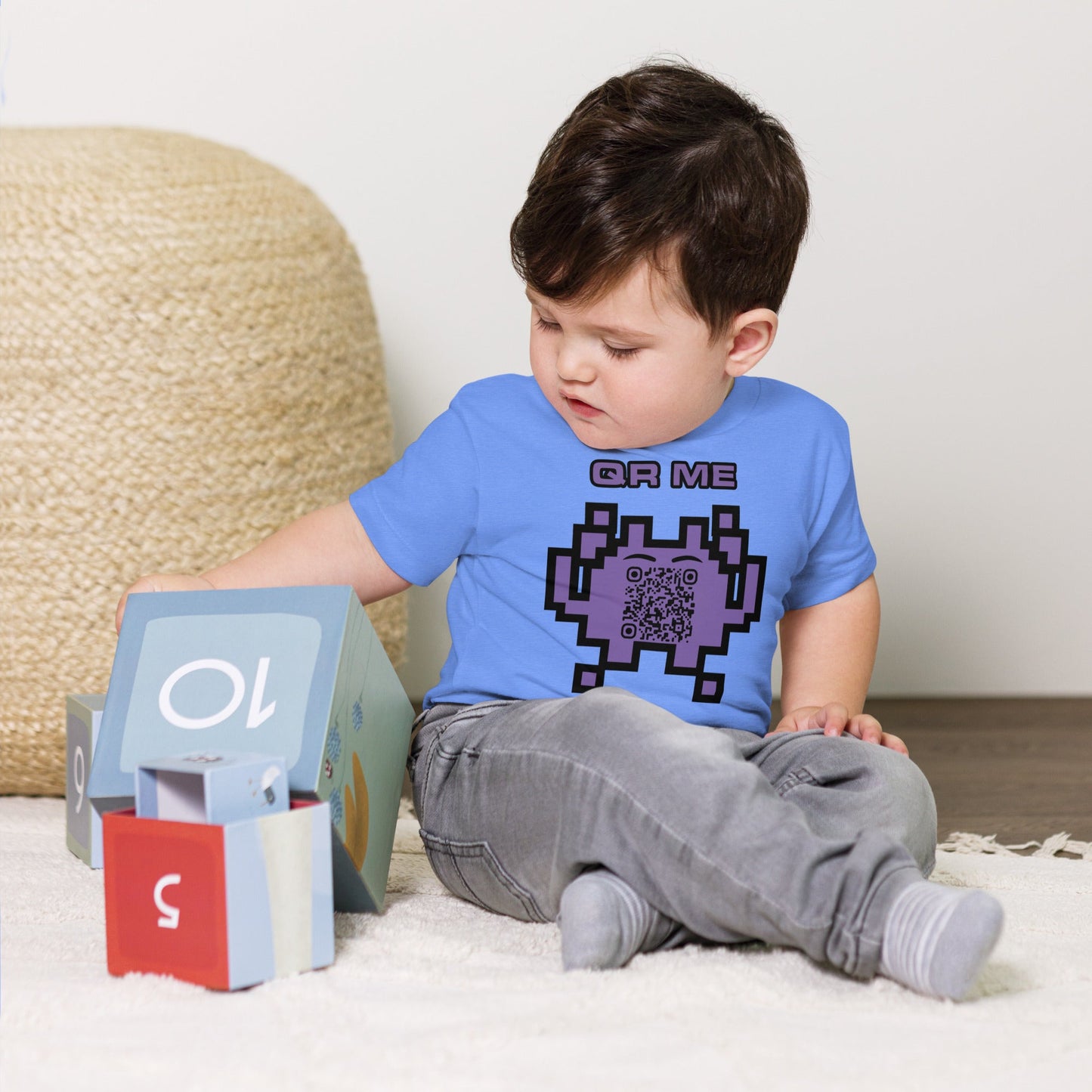 Fun Alien Emoji QR Code Toddler T-Shirt