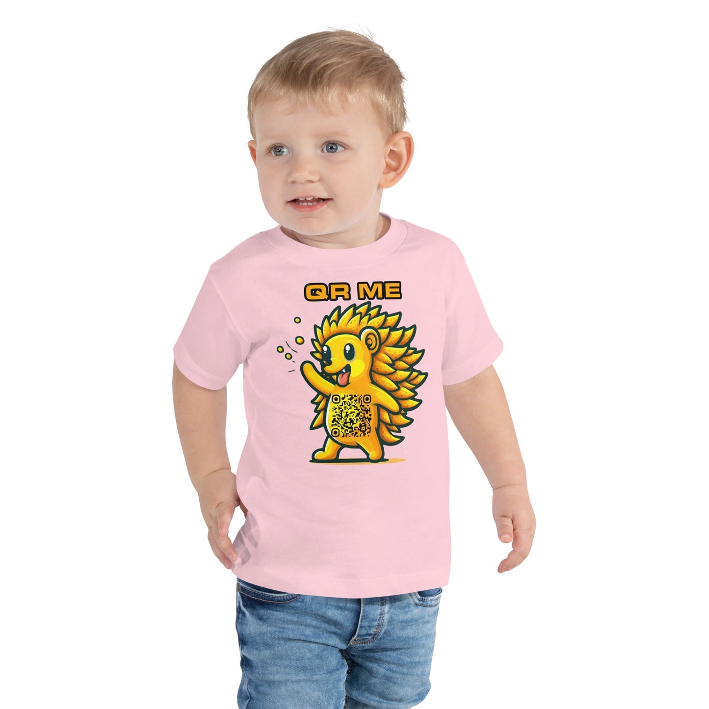 Fun Hedgehog Emoji QR Code Toddler T-Shirt