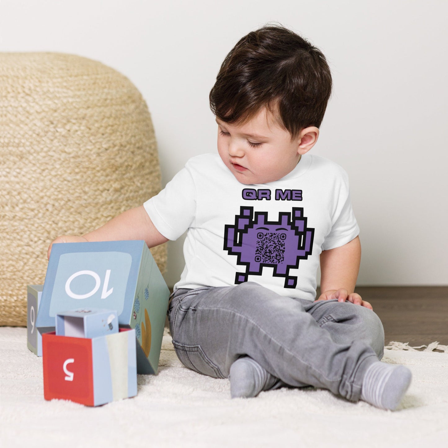 Fun Alien Emoji QR Code Toddler T-Shirt
