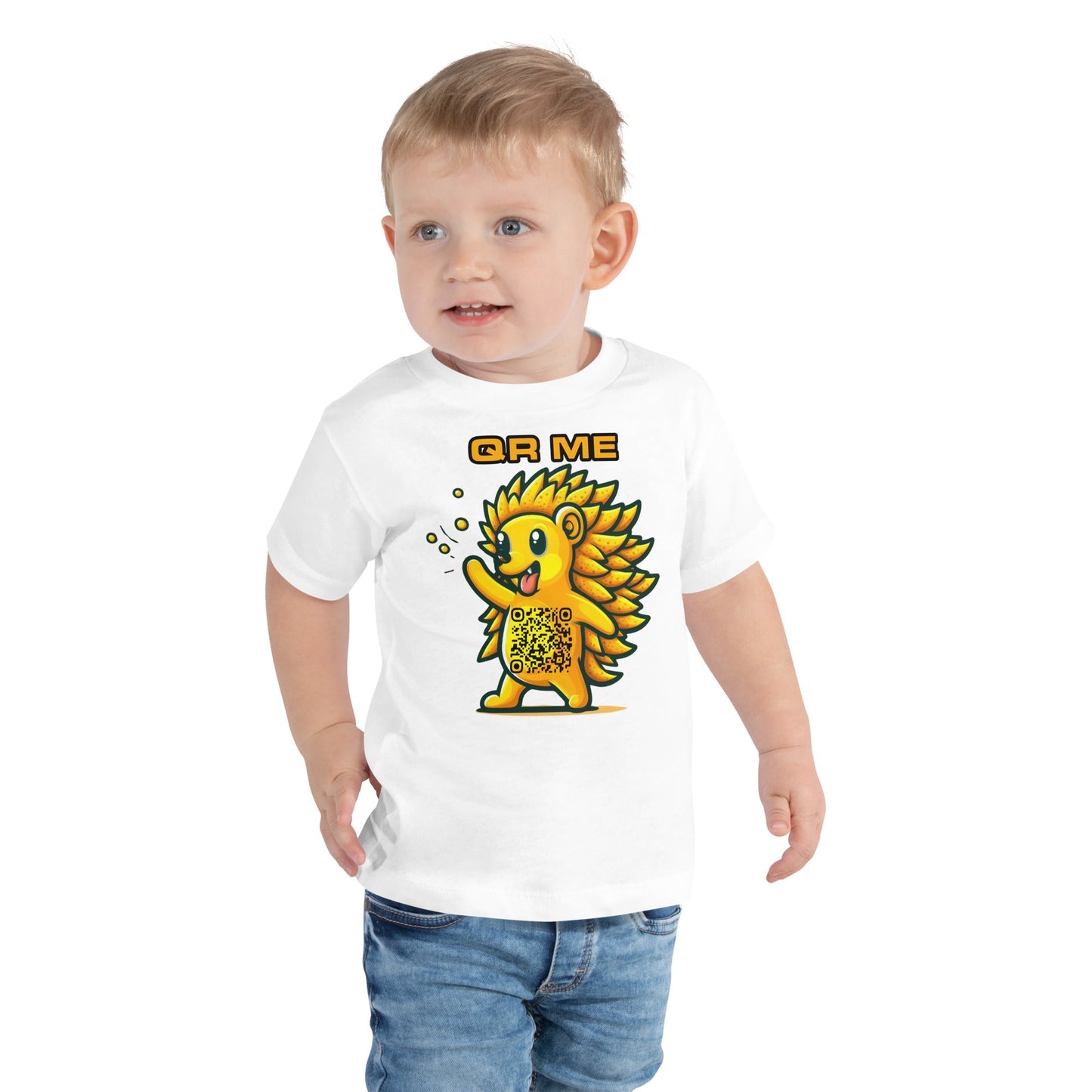 Fun Hedgehog Emoji QR Code Toddler T-Shirt