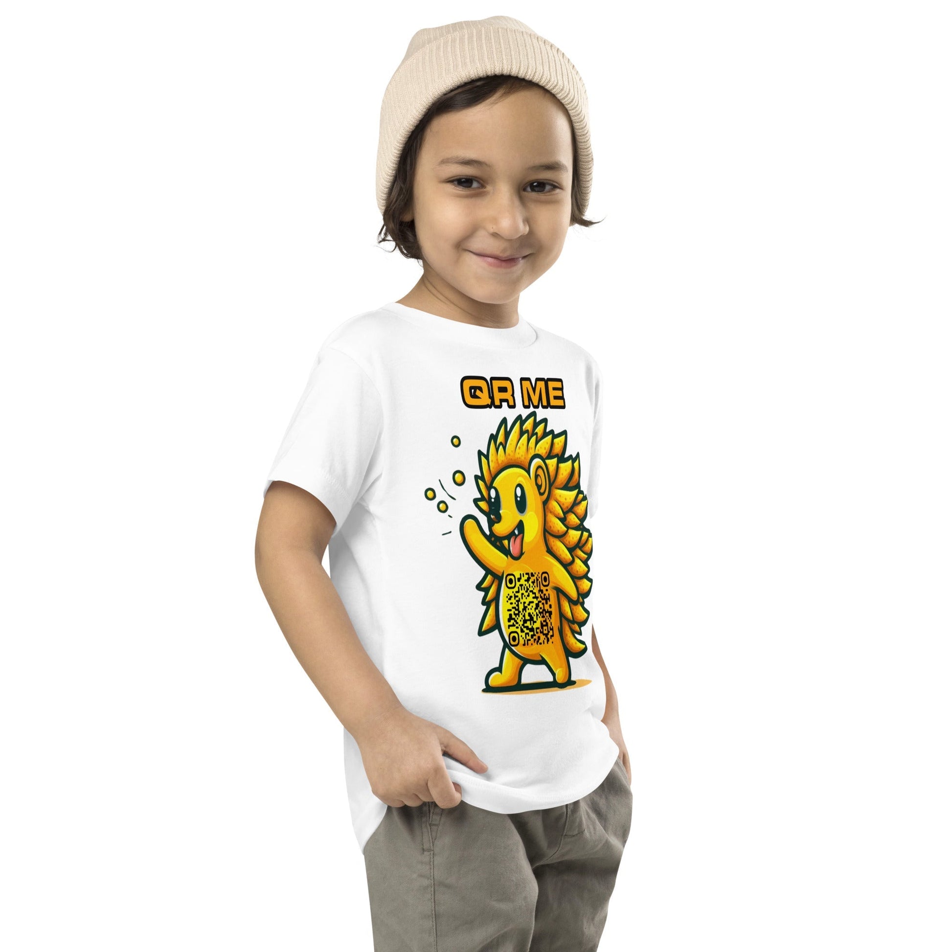 Fun Hedgehog Emoji QR Code Toddler T-Shirt
