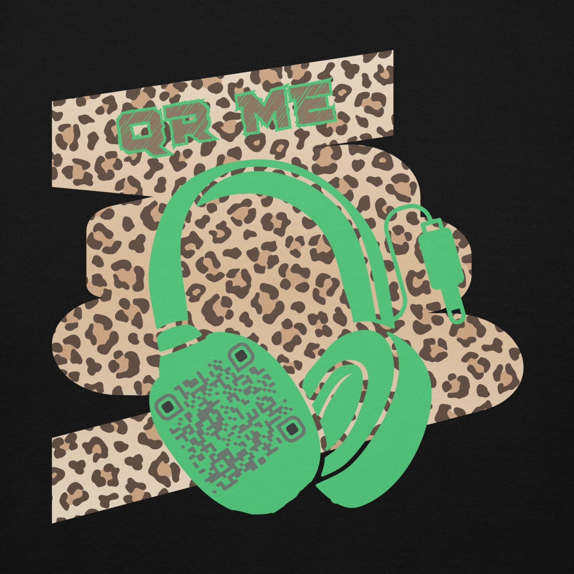 Custom QR Code Leopard Print Hoodie β Wild Style, Shared Tunes