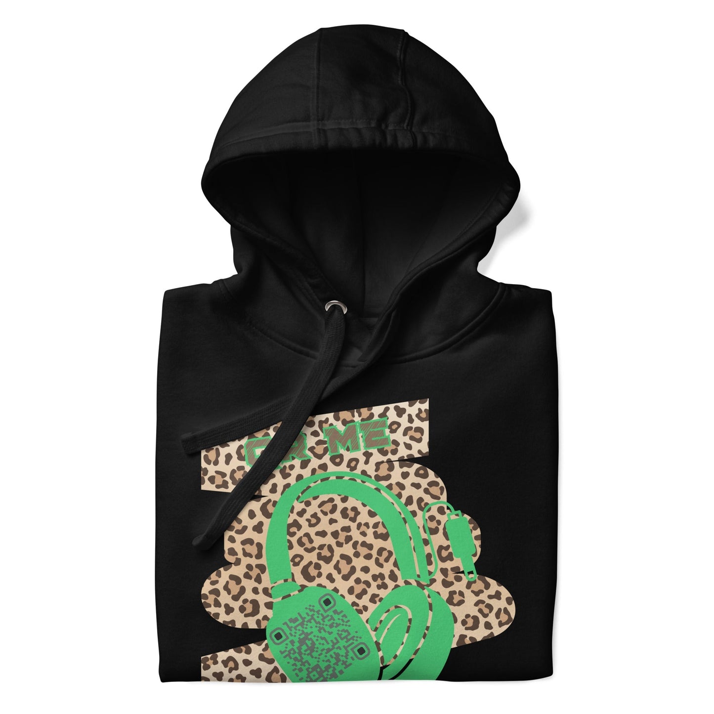 Custom QR Code Leopard Print Hoodie β Wild Style, Shared Tunes