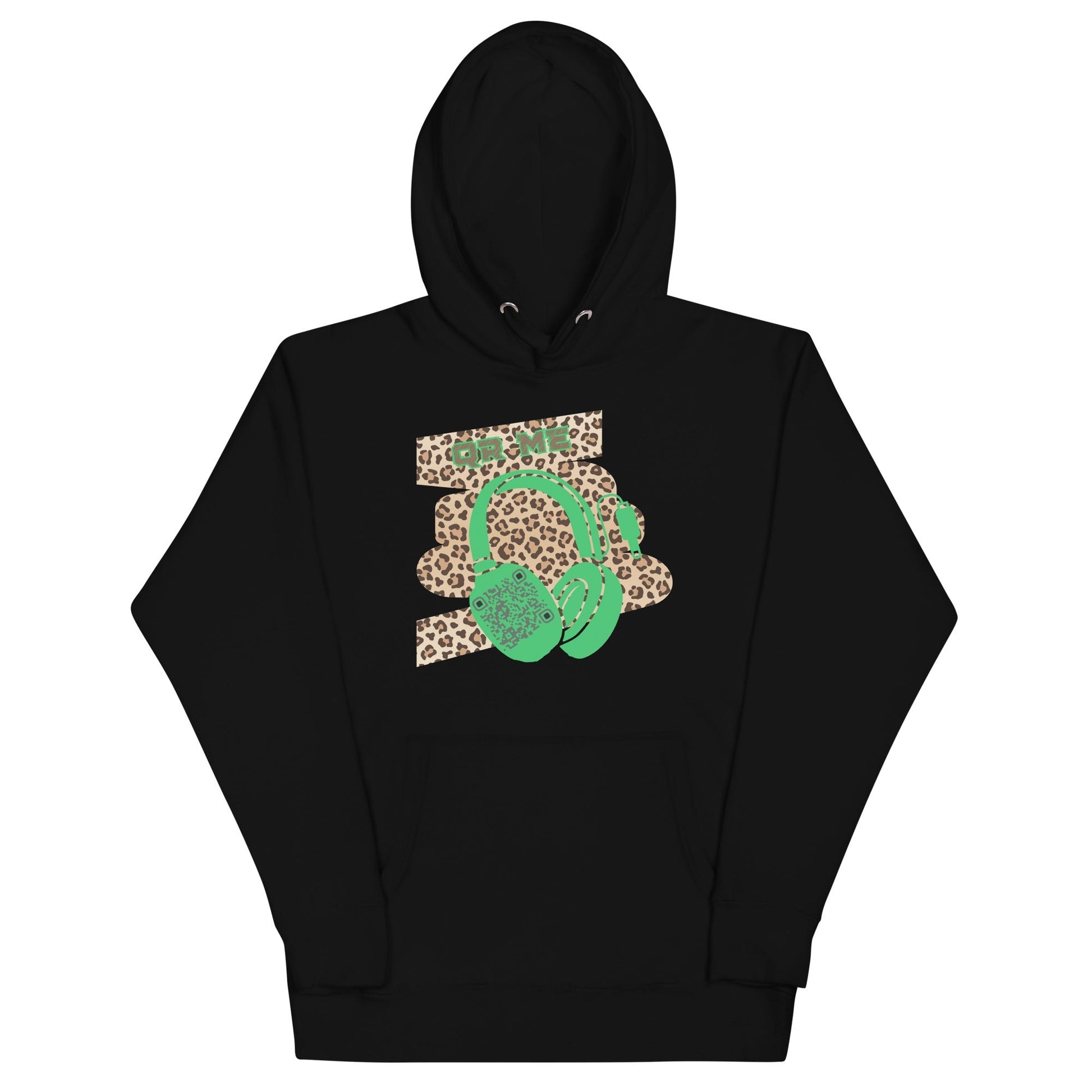 Custom QR Code Leopard Print Hoodie β Wild Style, Shared Tunes